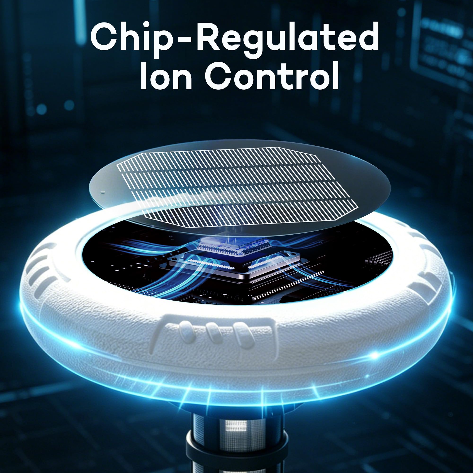 Ioniseur solaire de piscine - Anodes en cuivre autonettoyantes, contrôle intelligent et interrupteur à flotteur automatique, réduit 85 % de chlore, entretien facile, pour piscines jusqu'à