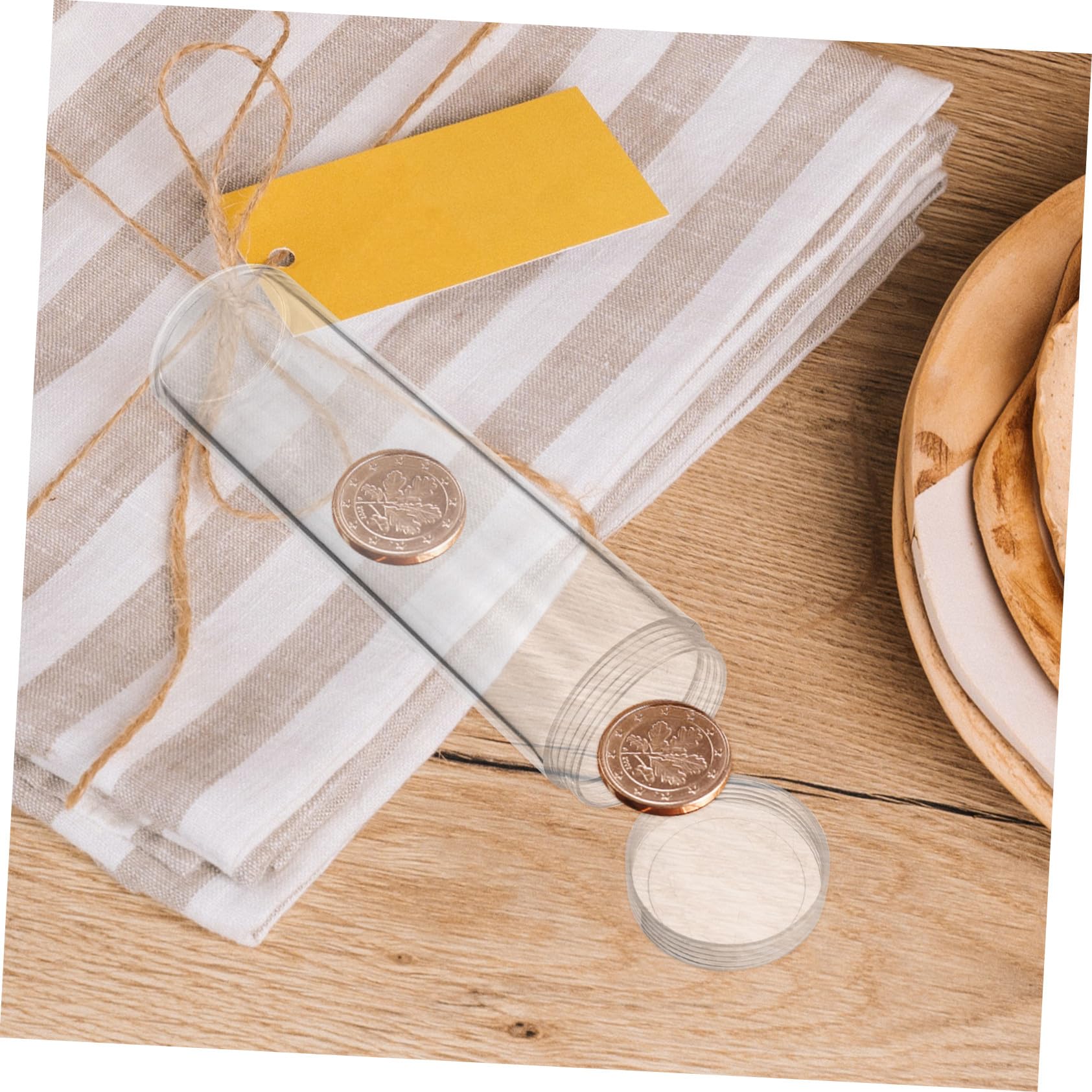10 Tubos Transparentes Contenedores para Almacenamiento Seguro y Protección contra Oxidación para Monedas de Plástico Tapa Ideales para Coleccionistas