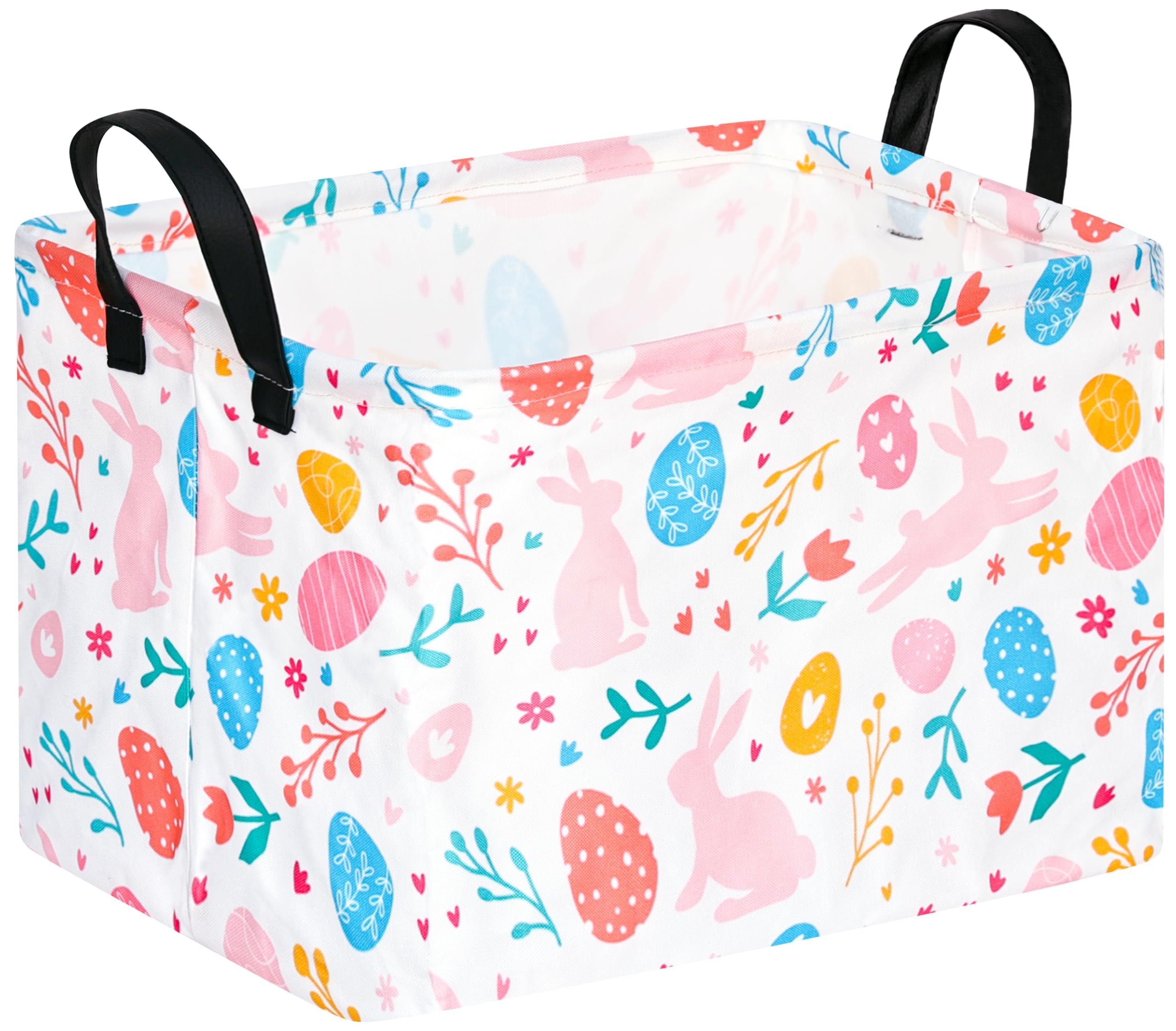 Rectangle Easter Eggs Gift Basket Rabbit Toy Shelf Basket Clothes Laundry Storage Box Storage Bins, Bunny Basket, Laundry Hamper with Handles