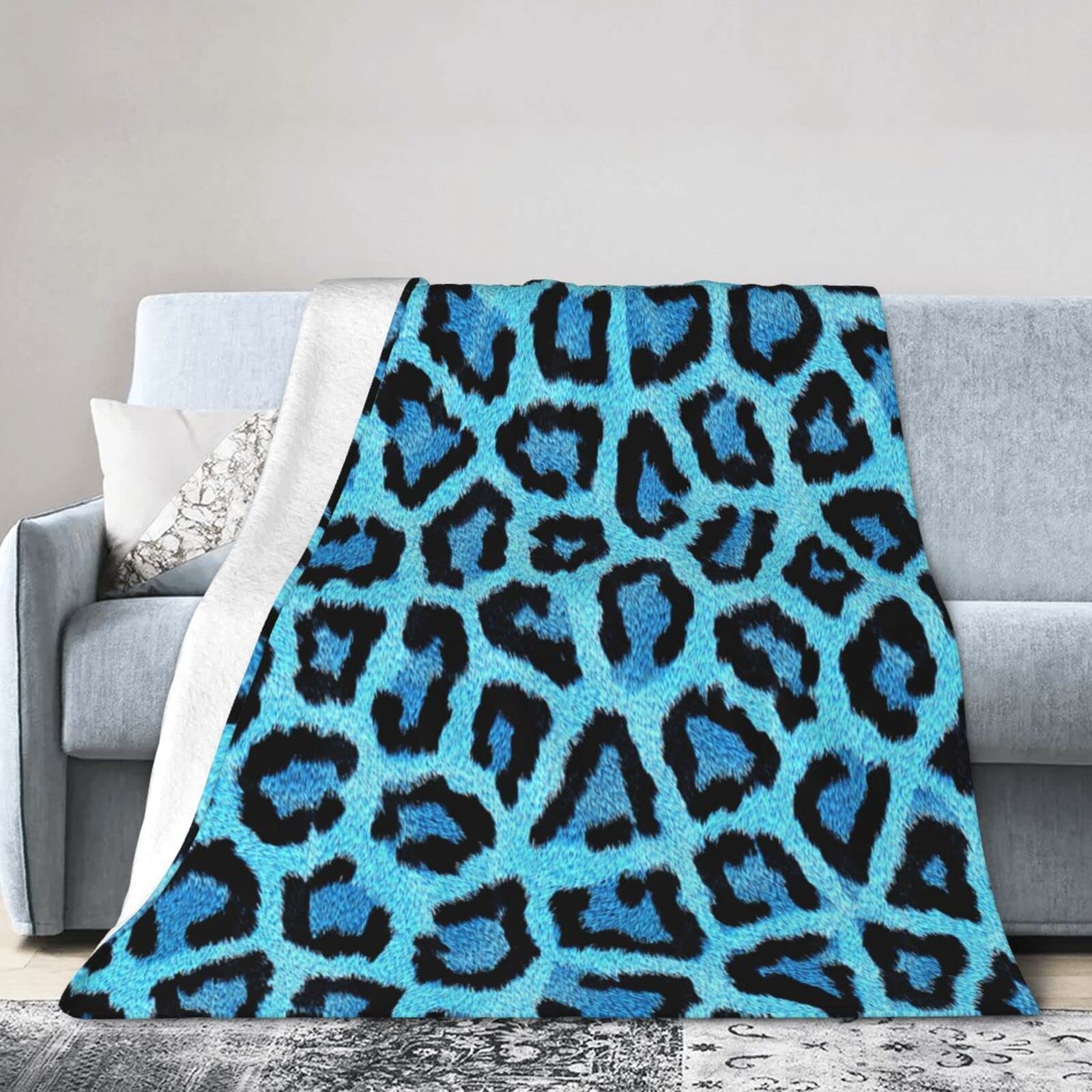 Amazon|毛布 シングル ブランケット 水色 ヒョウ柄 春夏秋冬兼用 Amazon|毛布 シングル ブランケット 水色 ヒョウ柄 春夏秋冬兼用