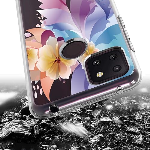 Miniatura 3 de Osophter Funda para T-Mobile Revvl 5G, TCL Revvl 5G, diseño floral, para niñas, mujeres, absorción de golpes, flexible, carcasa de goma TPU para