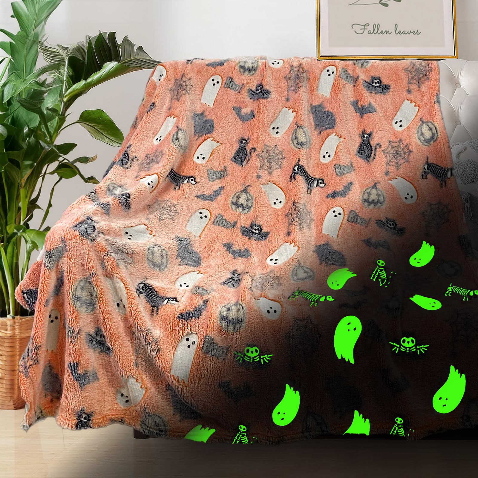 COMFAR Cute Halloween Blankets for Kids, for Kids/Teens/Women/Men, Halloween Blankets and Throws for Adults, Spooky Blanket for Boy/Girls/Toddler, Fall Throw Blanket for Couch 50"x 60"