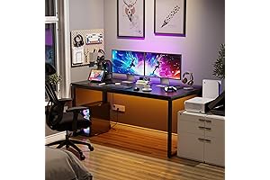 ZenStyle Computer Desk for Home Office - Modern 55'' Long Black Writing Desk