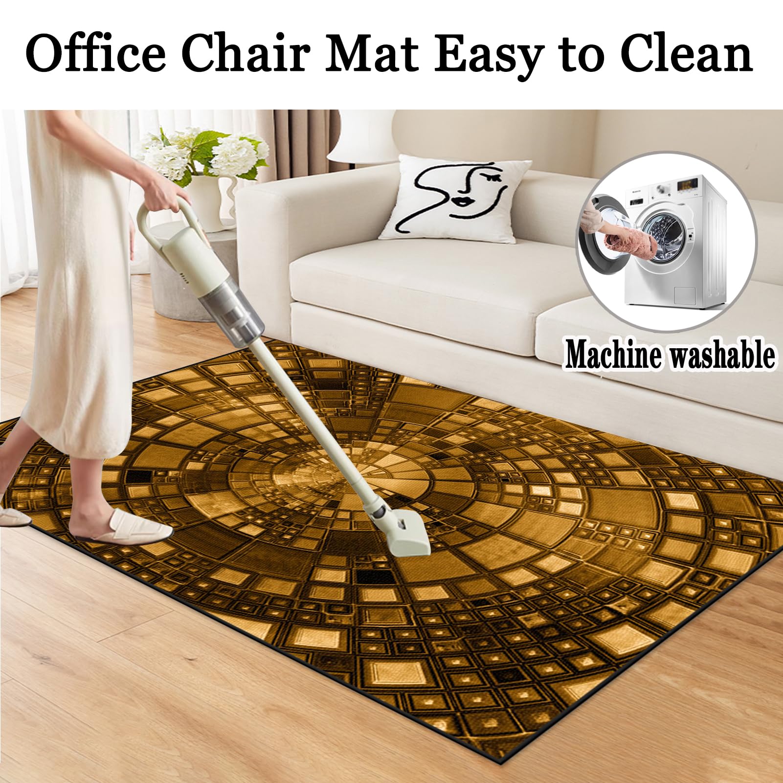Tappeto Sedia Gaming Tappeto Salvapavimento Antiscivolo Protettore del Pavimento Antigraffio Tappeto per Sedia con Ruote Tappeto per Sedia da Ufficio per Pavimenti Duri Parquet Laminato 70 x 100 cm