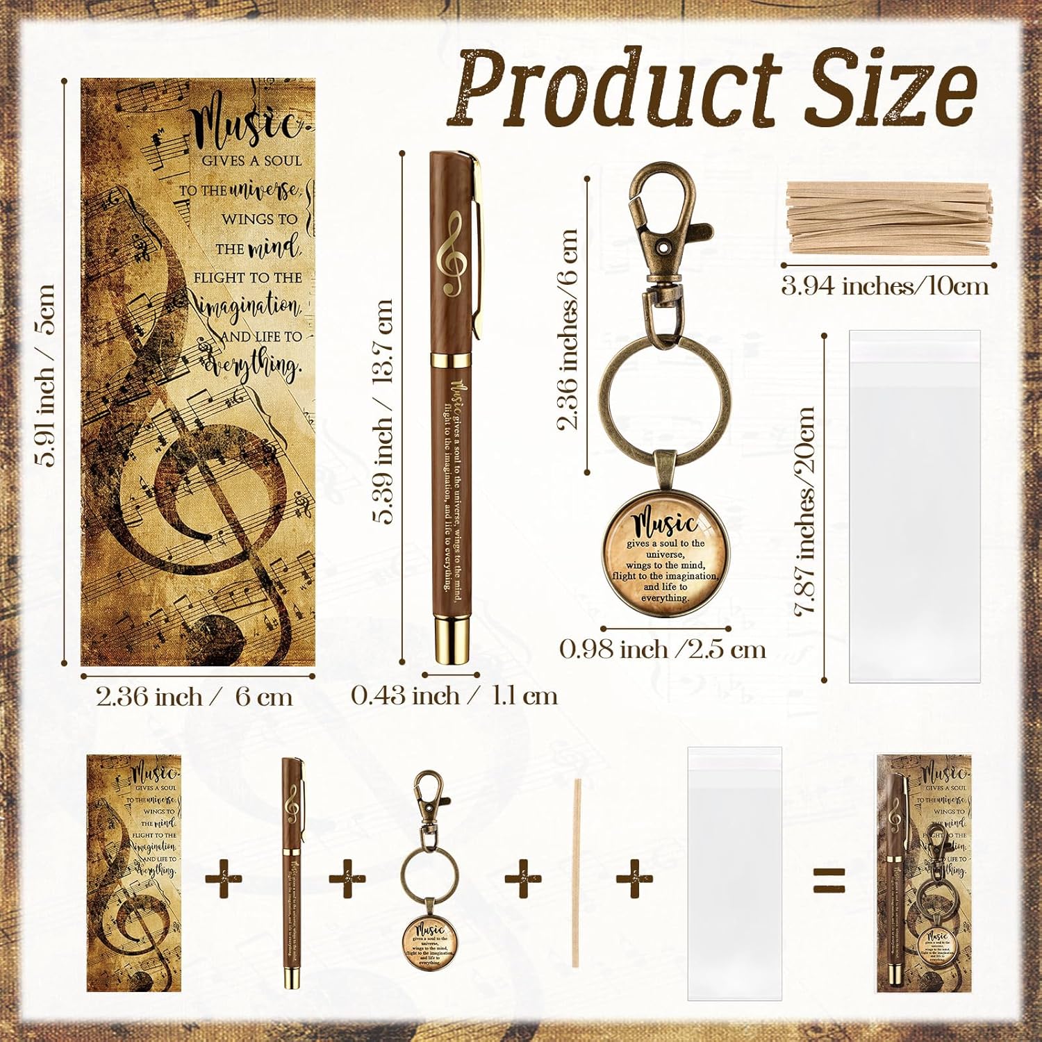 Spakon 30 Sets Music Gifts Set Music Themed Thank You Gifts Keychains Pens Bookmarks OPP Bags Sets Musician Appreciation Gift for Teacher Choir Valentines - Image 2