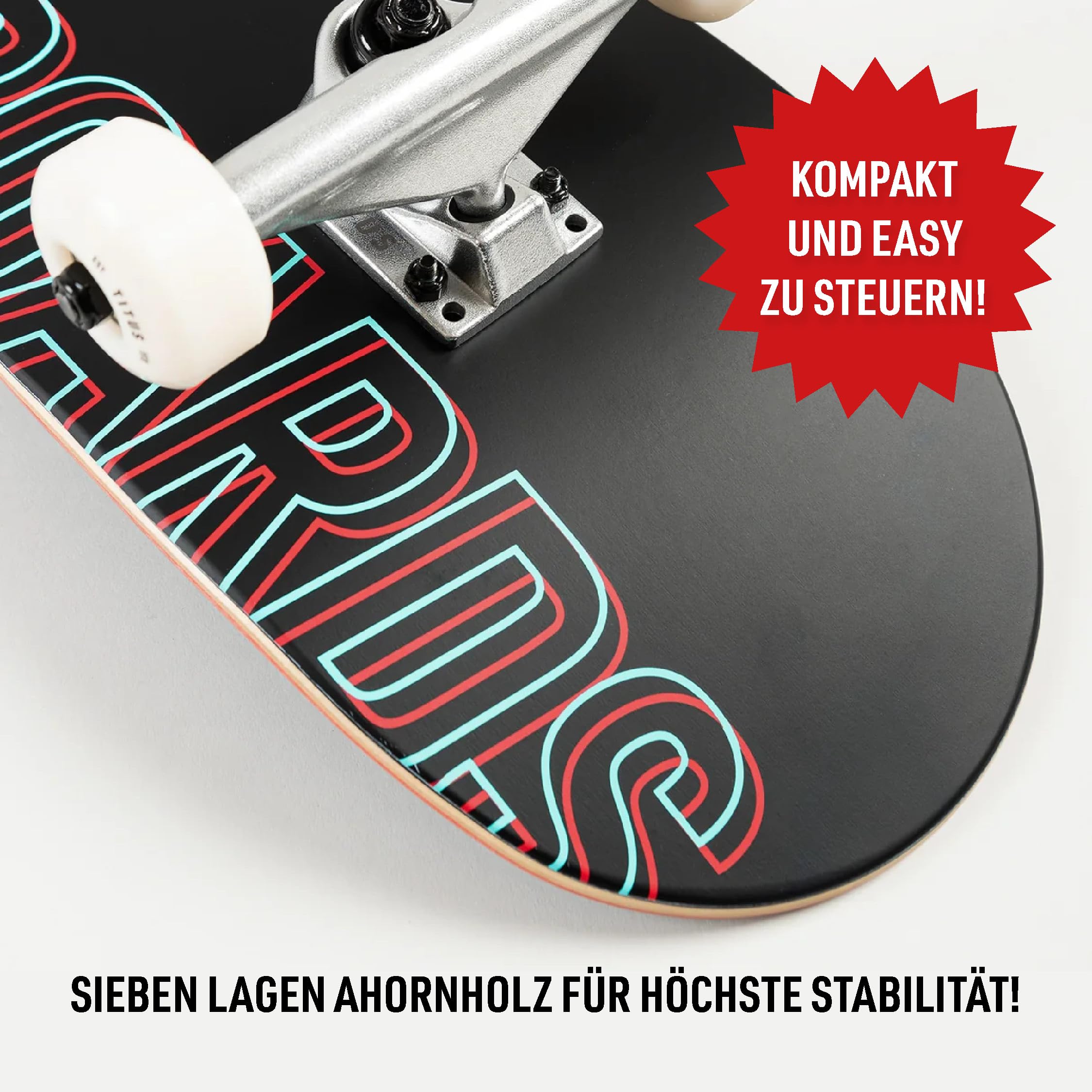 TITUS Skateboard Classic - Komplettboard – Skateboard Erwachsene, Jugendliche & Kinder ab 9 Jahre, für Einsteiger & Fortgeschrittene