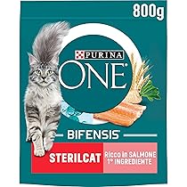 Purina One Bifensis Sterilcat Crocchette Gatti Sterilizzati Salmone e Frumento, 800g (L’imballaggio può variare)