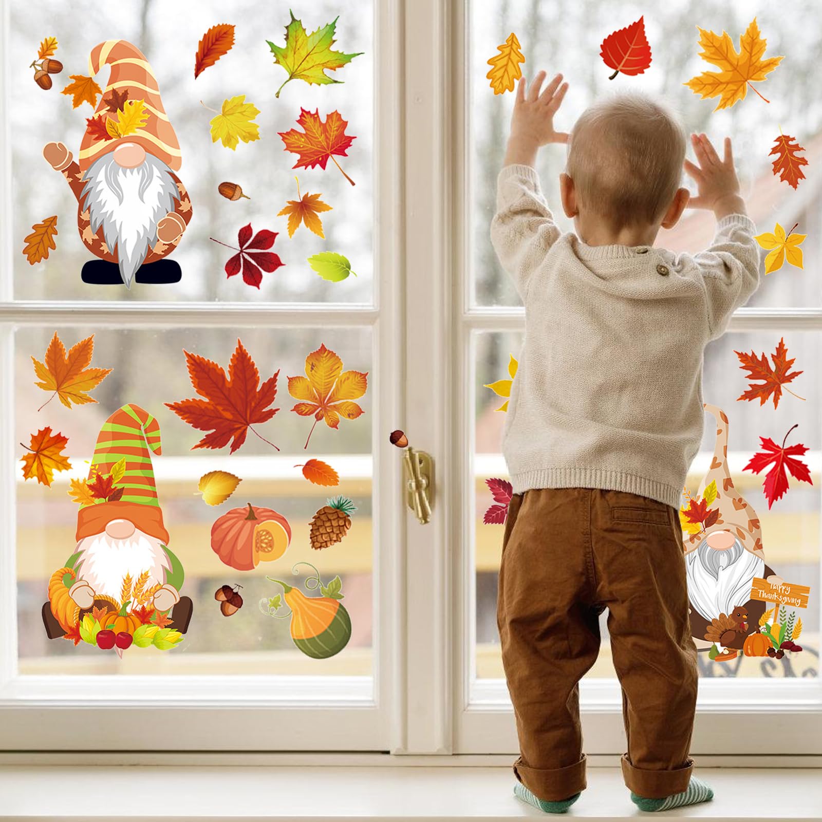 93 Herbst Fensterbilder Set - Selbstklebende Deko Für Kinderzimmer & Thanksgiving