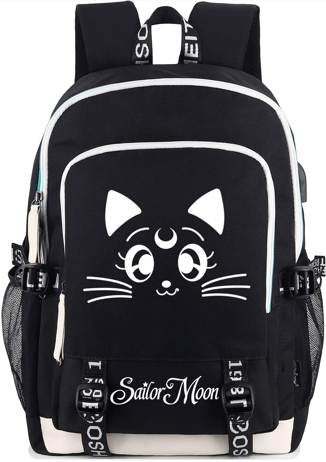 RoffatideAnime Luminous Backpack Laptop Backpack with USB Charging Port And Headphone Port