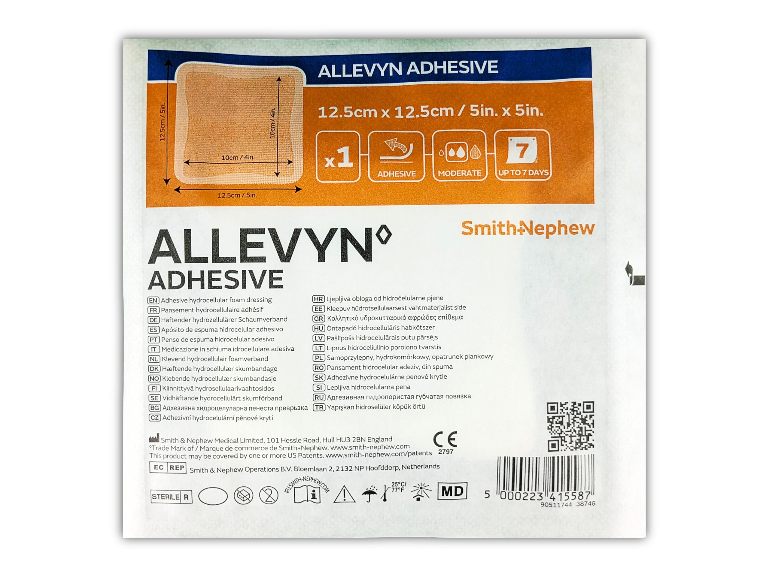 Cerotti sterili classici Allevyn Adhesive Foam Medication 12,5 x 12,5 cm 10 pezzi