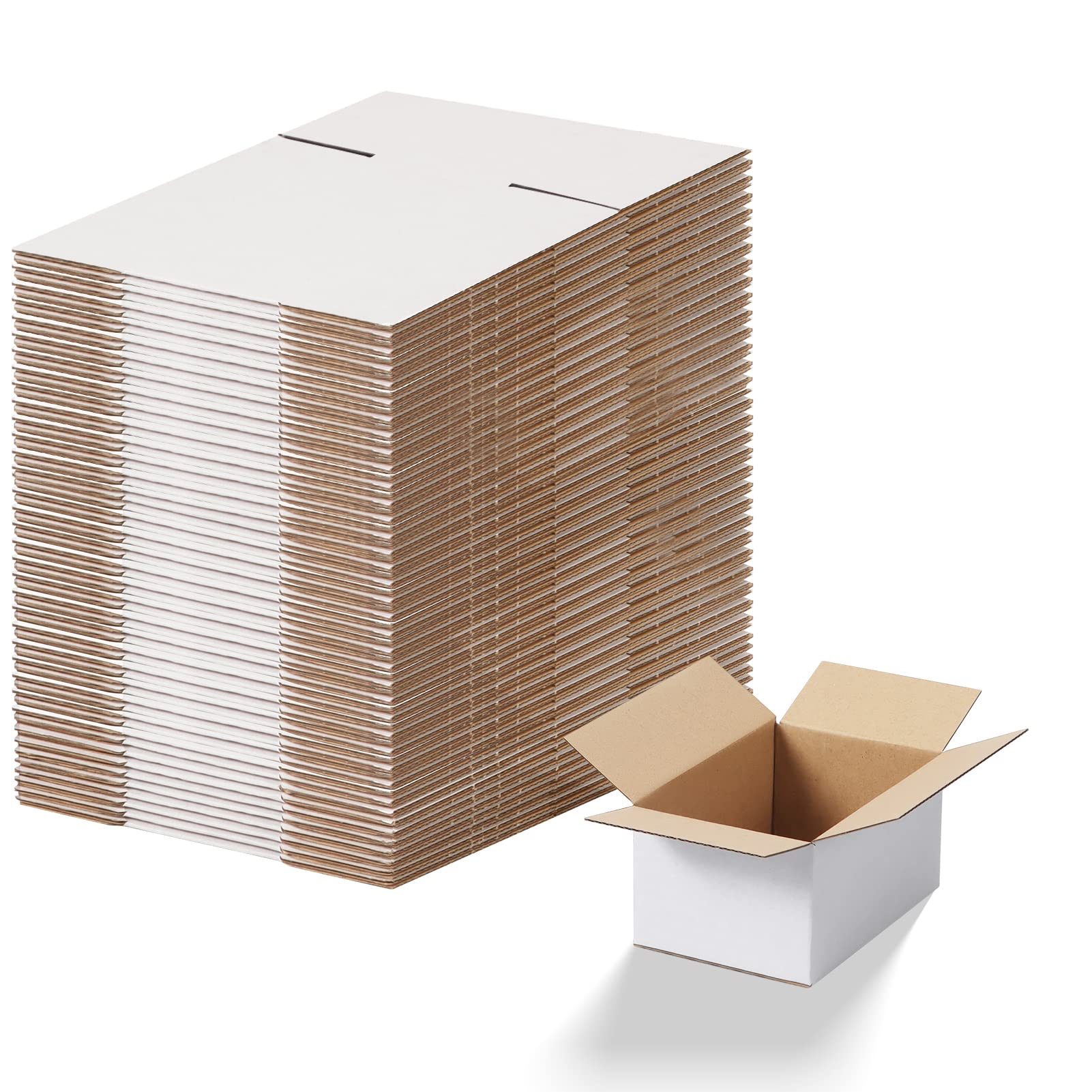 EYMPEU 40 Stück 15,3 x 10,2 x 7,7 cm Weiße Versandkarton, Kartons für kleine Gegenstände, Spielzeug, Schreibwaren und Weihnachtspäckchen