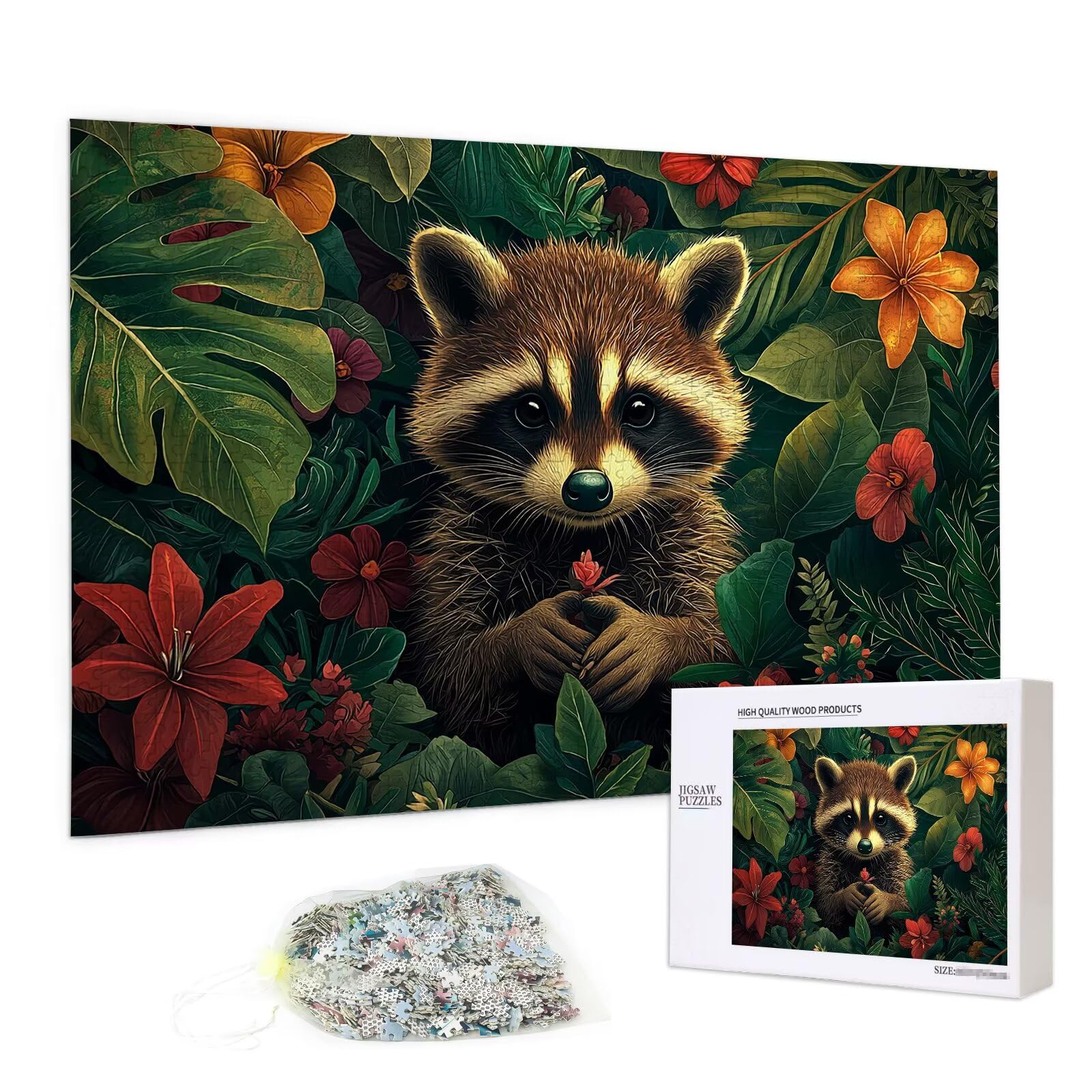 Puzzle 2000 Teile, Kleiner Waschbär Puzzle 2000 Teile Erwachsene, Holzpuzzle Erwachsene, EIN Herausforderndes Rätsel, Puzzlespiele für Die Ganze Familie, Holzpuzzle für Zimmer Deko, Geschenke, C-36