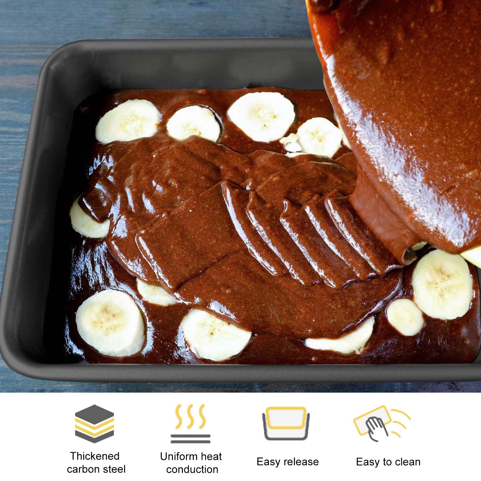 Teglia Mini Antiaderente In Acciaio Inox, 23.8x18x5 Cm, Per Brownies E Lasagne - Sana E Facile Da Pulire