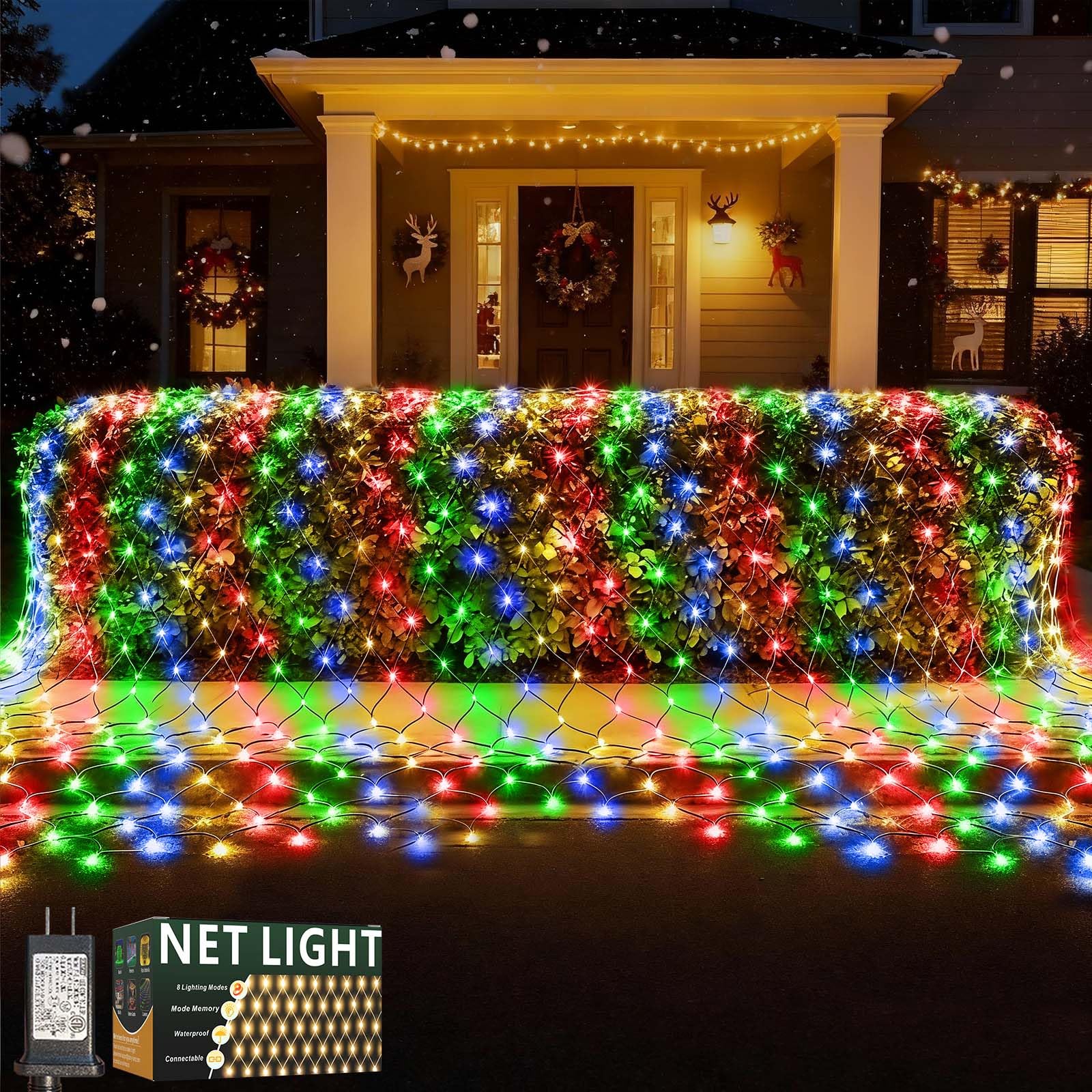 LitHome 14.8FT x 5FT Led Christmas Net Lights Outdoor, 300 LED