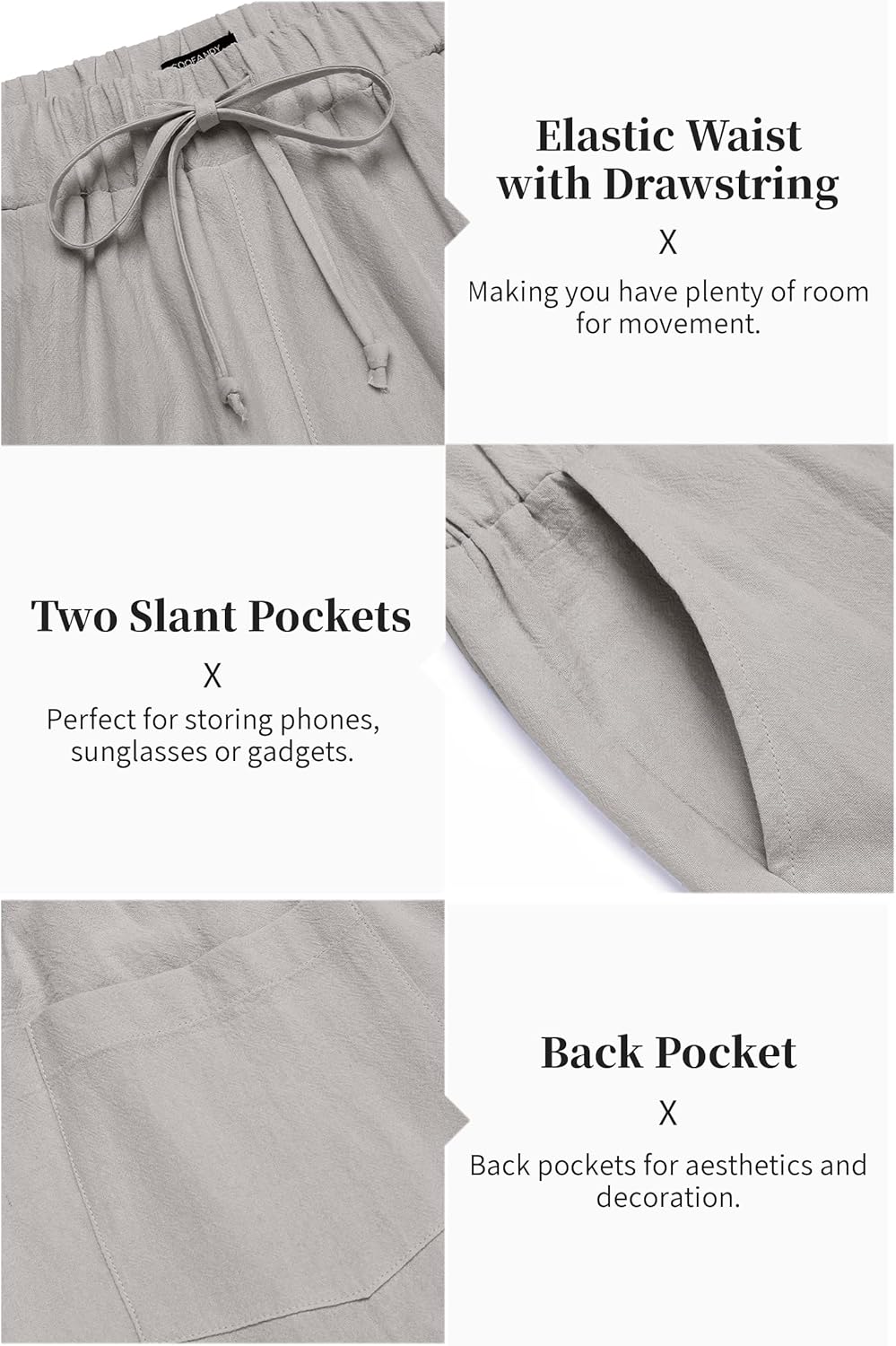 COOFANDY Men's 2 Pieces Cotton Linen Set Long Sleeve Henley Shirts Casual Beach Pants With Pockets Summer Yoga Outfits - Image 5