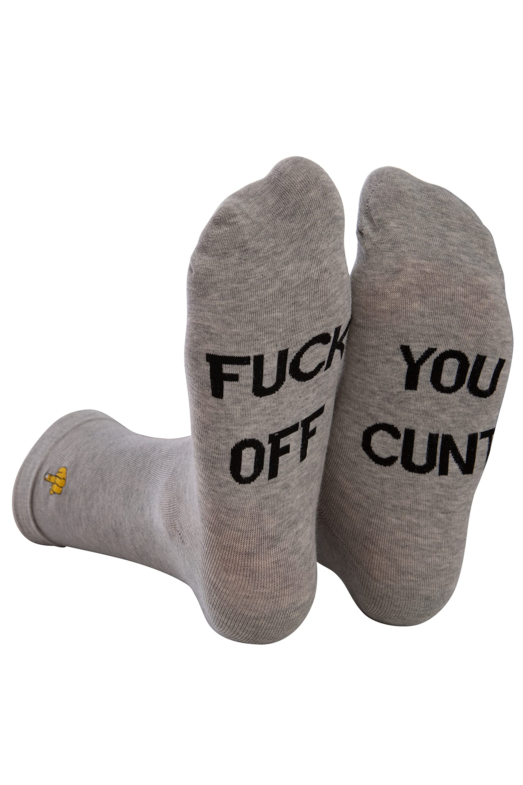 Rude Slogans Co Men's Grey Funny Socks For & Wo- Premium Quality Novelty Socks With Funny Rude Slogan- Unique Humorous Gifts For Birthday- Cunt Socks With Funny Sayings (Grey)