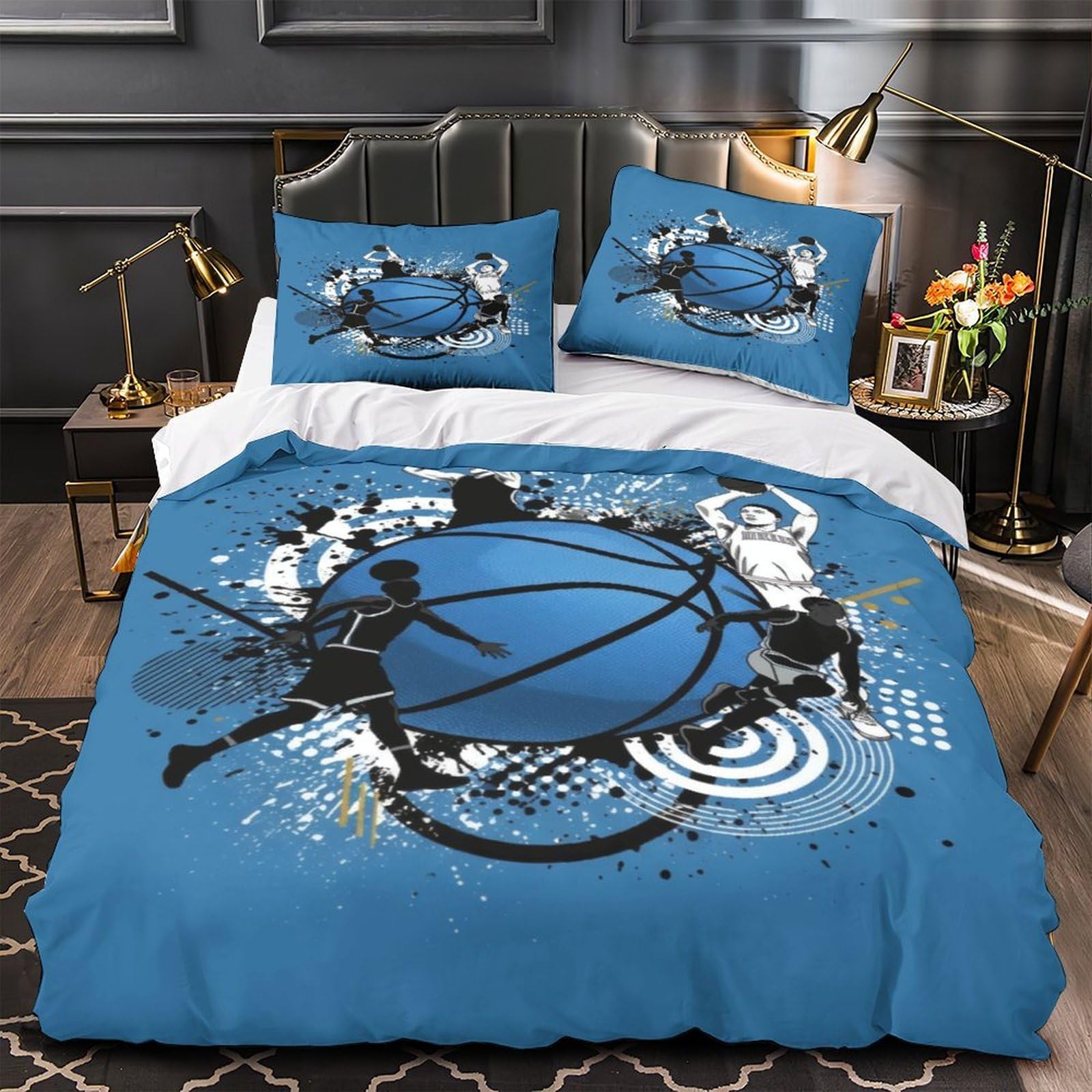 Parure de lit basketball 3D microfibre de qualité supérieure et finitions soignées