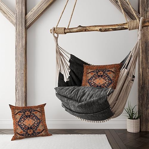 Miniatura 4 de Traditional Persian Throw Pillow Cover Set of 2 Chinoiserie Cushion Cases 20x20in Decorative Pillow Home Cotton Linen Elegant Pillow Cover for Home