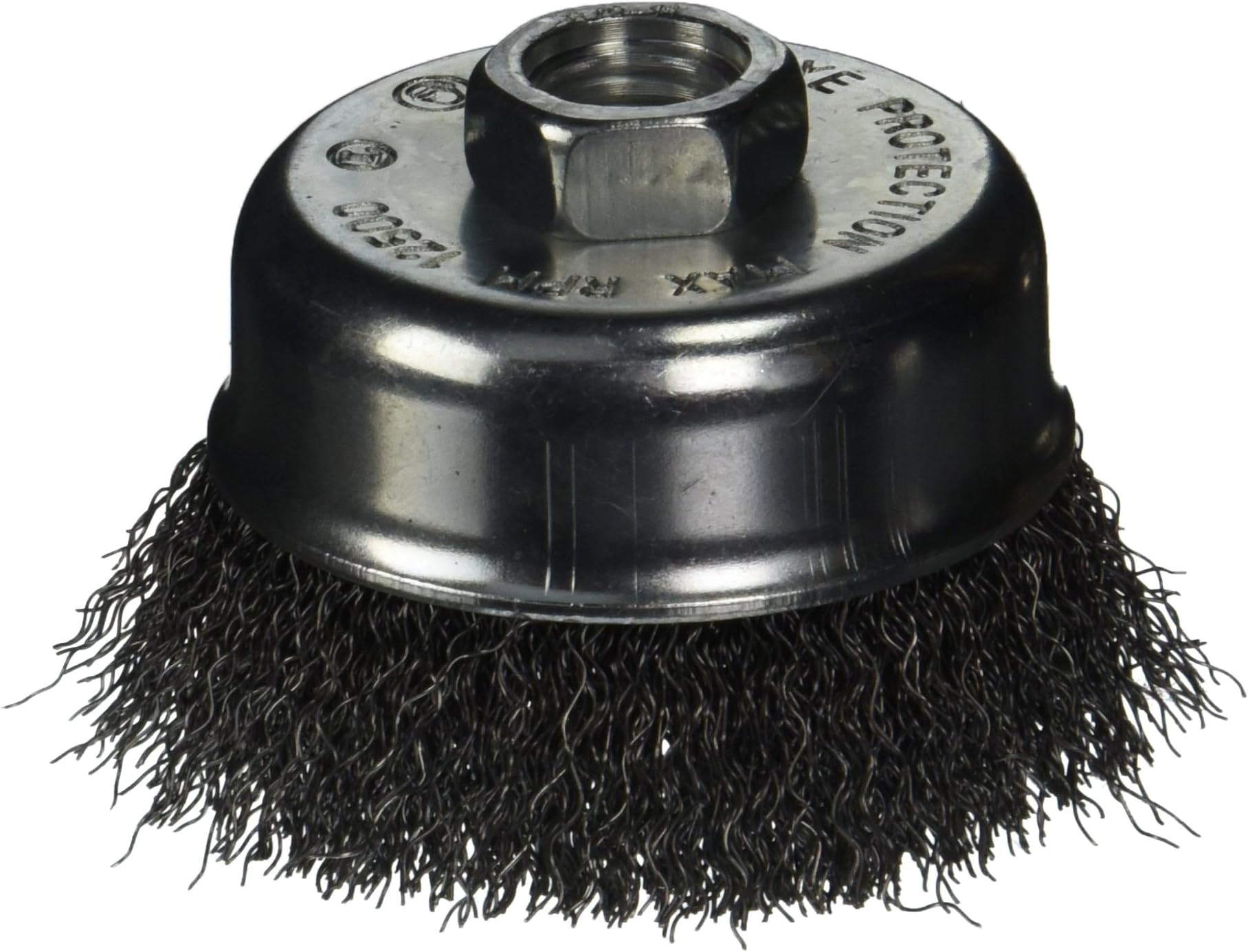 Firepower 1423-2109 Cup Type Crimped Carbon Steel Wire Brush with 3-Inch Diameter and 5/8-Inch Threaded Arbor