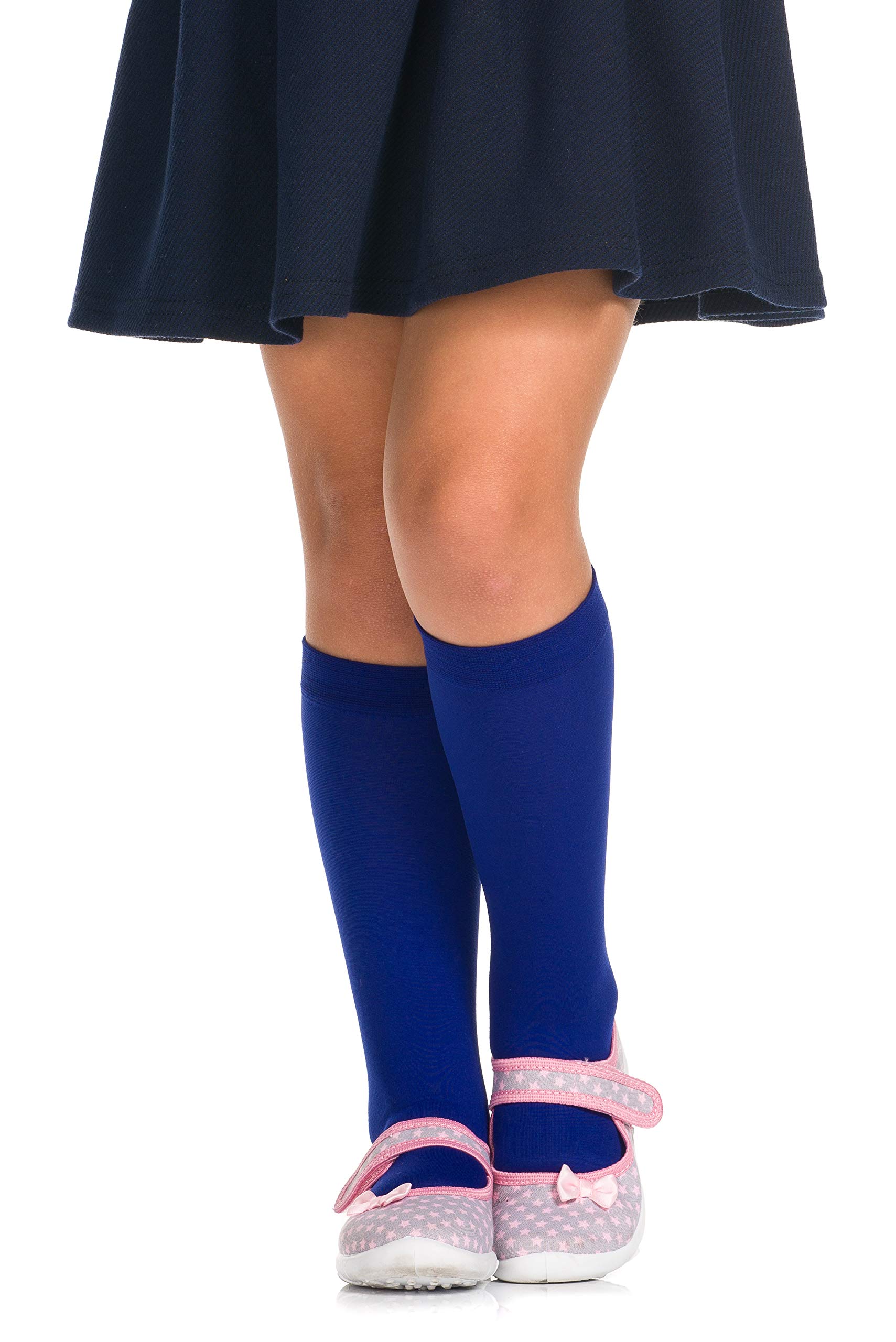 Romartex Girls Kids Knee High Socks Plain 40 Denier, royal