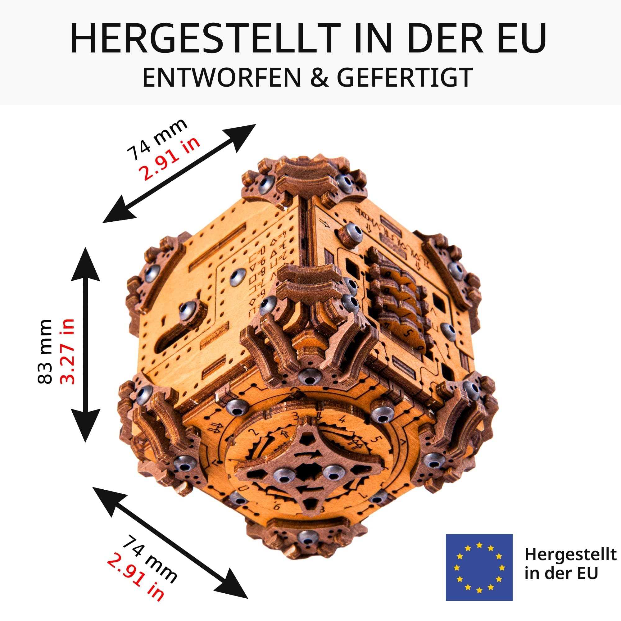 WOODEN.CITY Tesseract Holz Puzzle Box für Erwachsene – 3D Holzpuzzle Bausatz | Escape Room in a Box | Mechanisches Denkspiel | Gehirnjogging Geschenk für Männer & Frauen | 185 Teile
