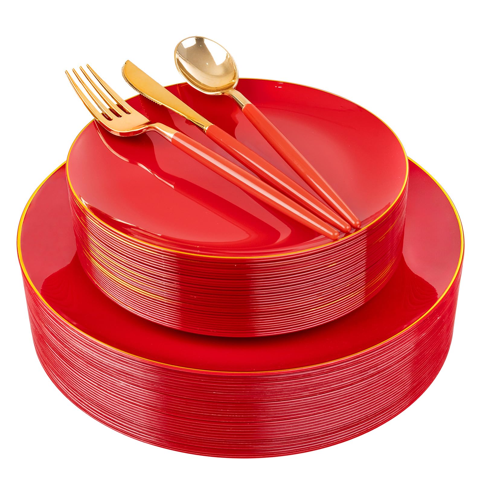 Gold Disposable Plates & Cutlery Set - Party Wedding -12