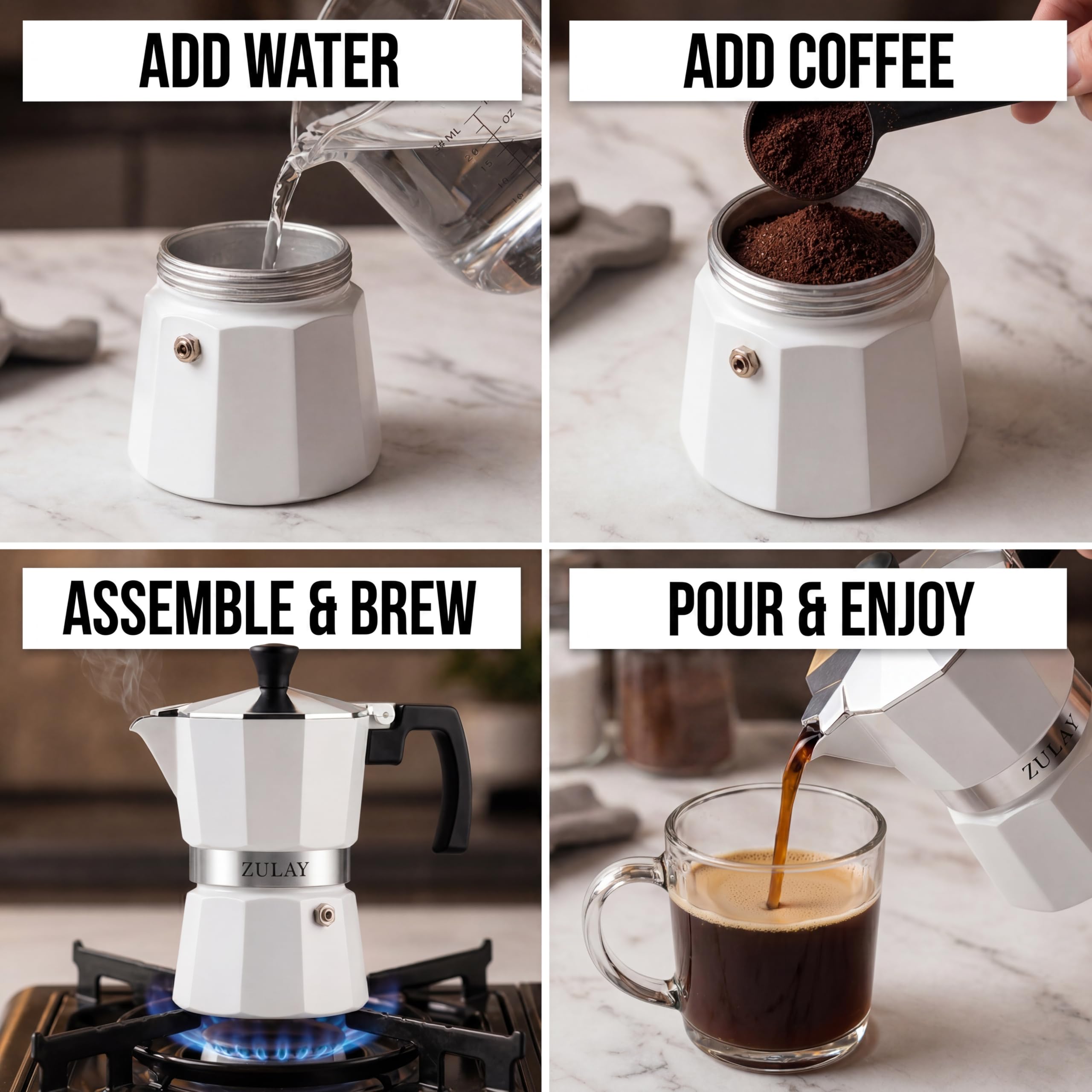 Amazon.com: Zulay Moka Pot Espresso Stovetop Coffee Maker - Leak