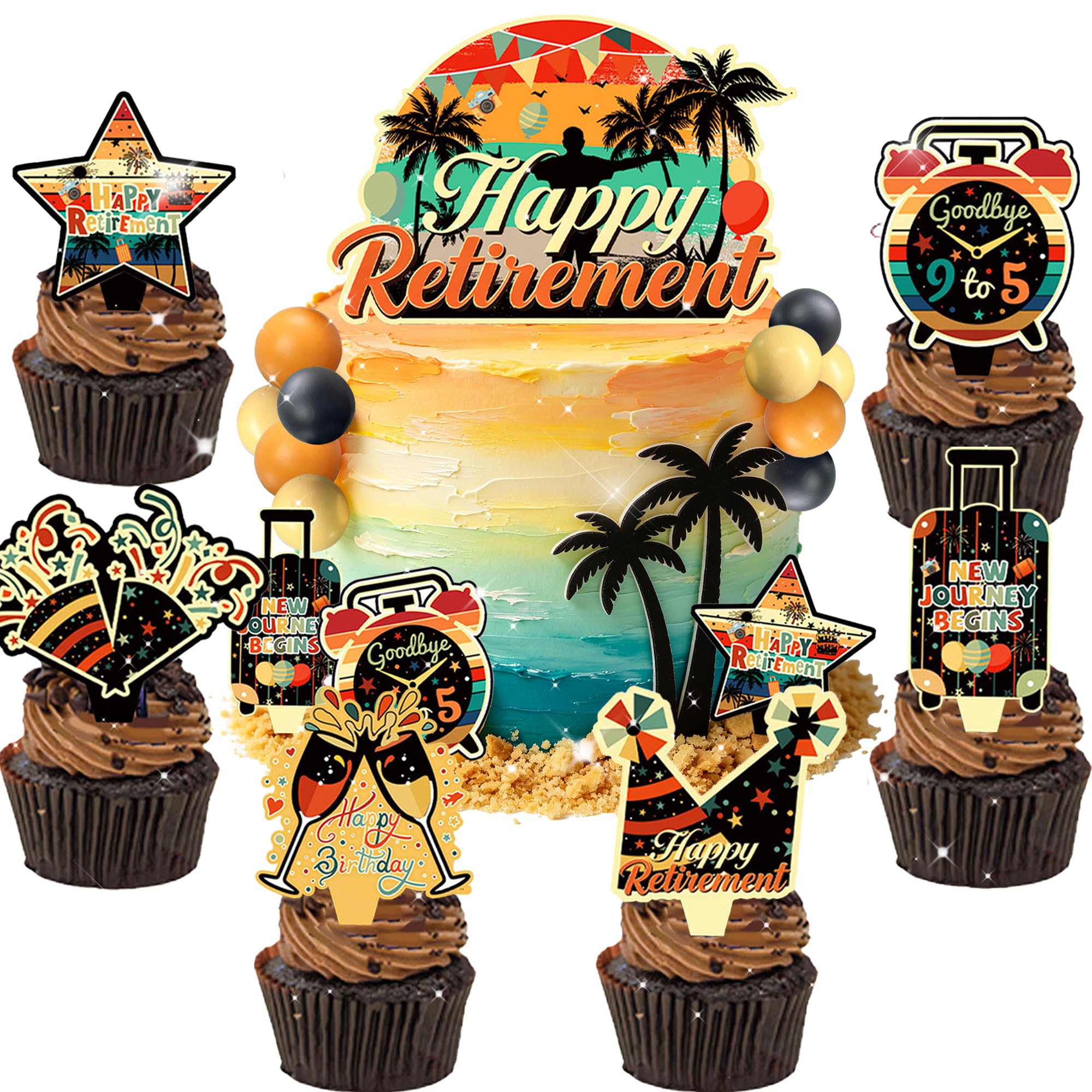 Vintage Retirement Cake Decoration Retirement Party Cake Topper