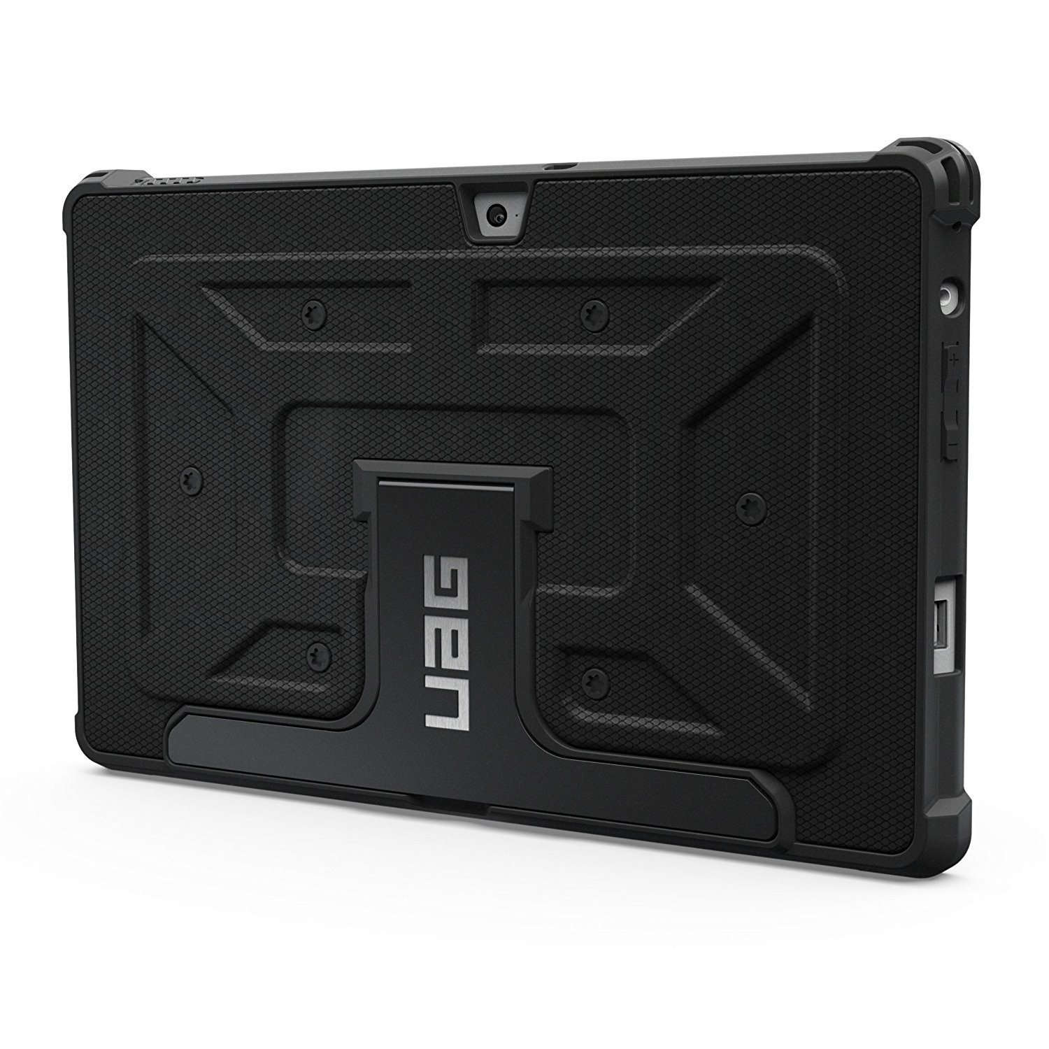Urban Armor Gear Folio Schutzhülle für Microsoft Surface Pro 1/2 - schwarz [Microsoft zertifiziert | TypeCover kompatibel | Surface Pen Halterung | Stoßfest | Standfunktion] - UAG-SFPRO1/2-BLK-VP