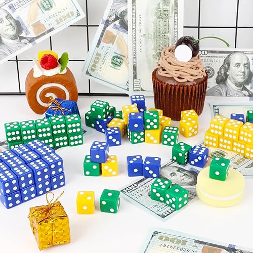 Miniatura 10 de Juego de 100 dados de casino estándar de 0.63 pulgadas, juego de dados acrílicos a granel de 6 caras con rojo, negro y blanco para actividades de