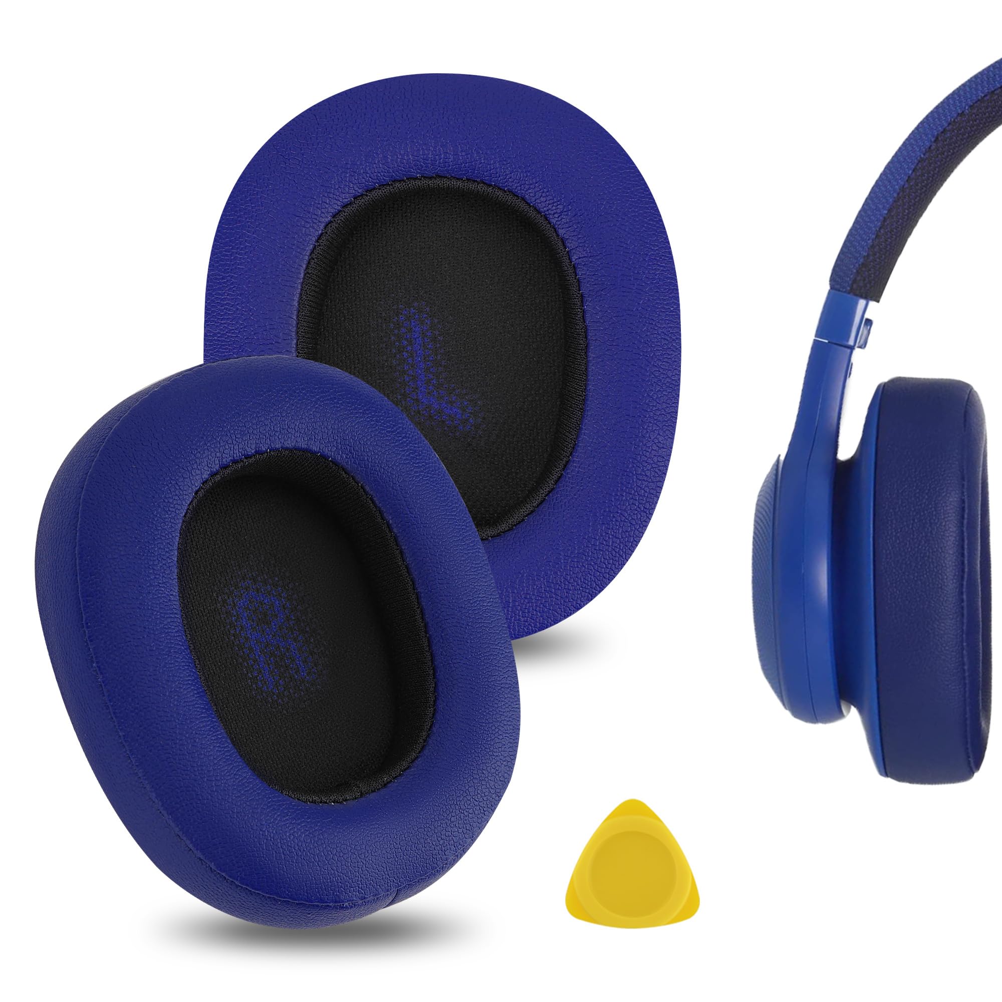Geekria Replacement Ear Pads for JBL E55BT Headphones Ear Cushions, Repair Parts (Blue)
