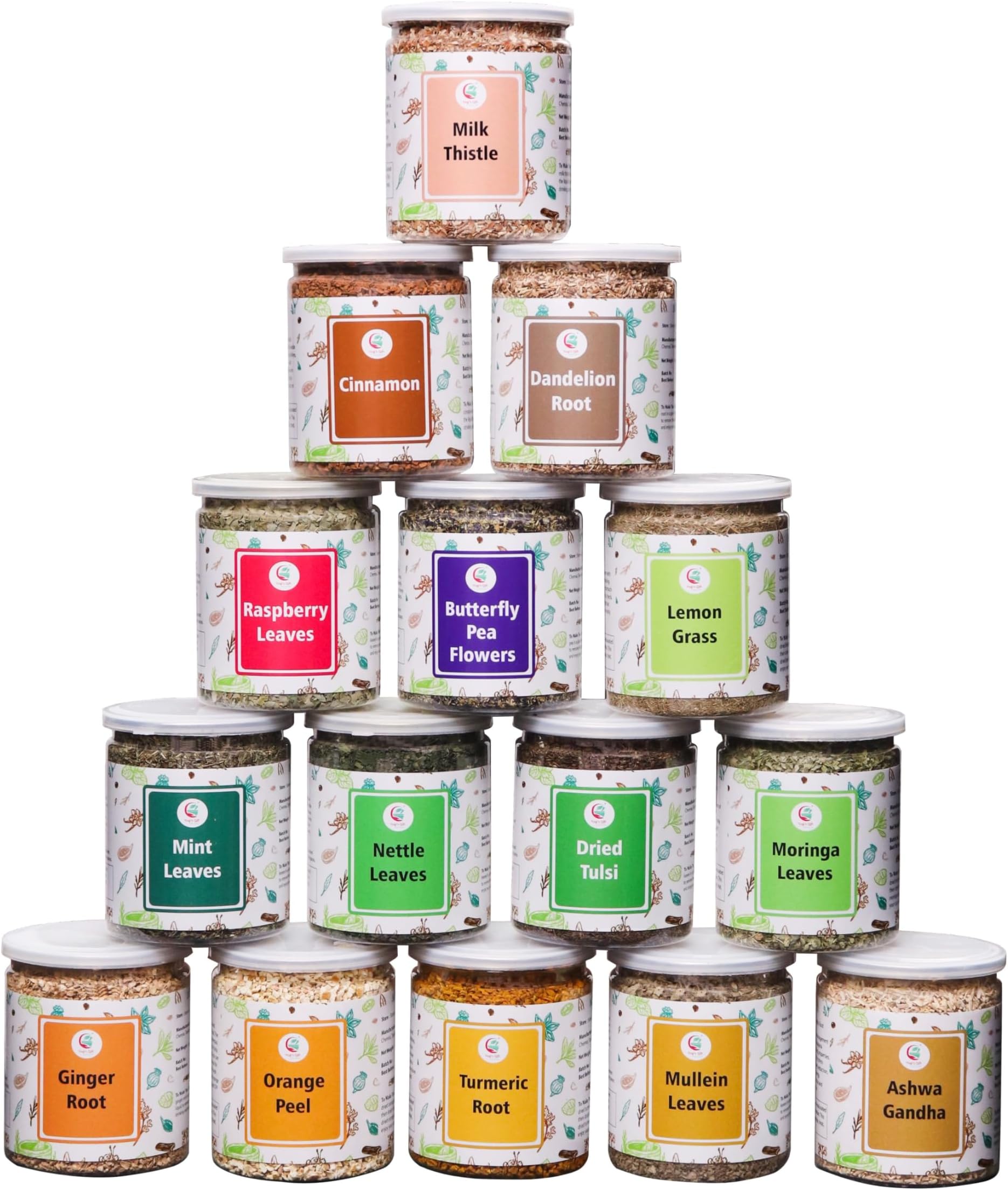 Assorted Loose Leaf Tea | 15 Delightful Herbs | Upto 900 Servings | 100% Raw & Natural | Add Health to your Soups, Smoothies, Teas and more | By Yogi's Gift®