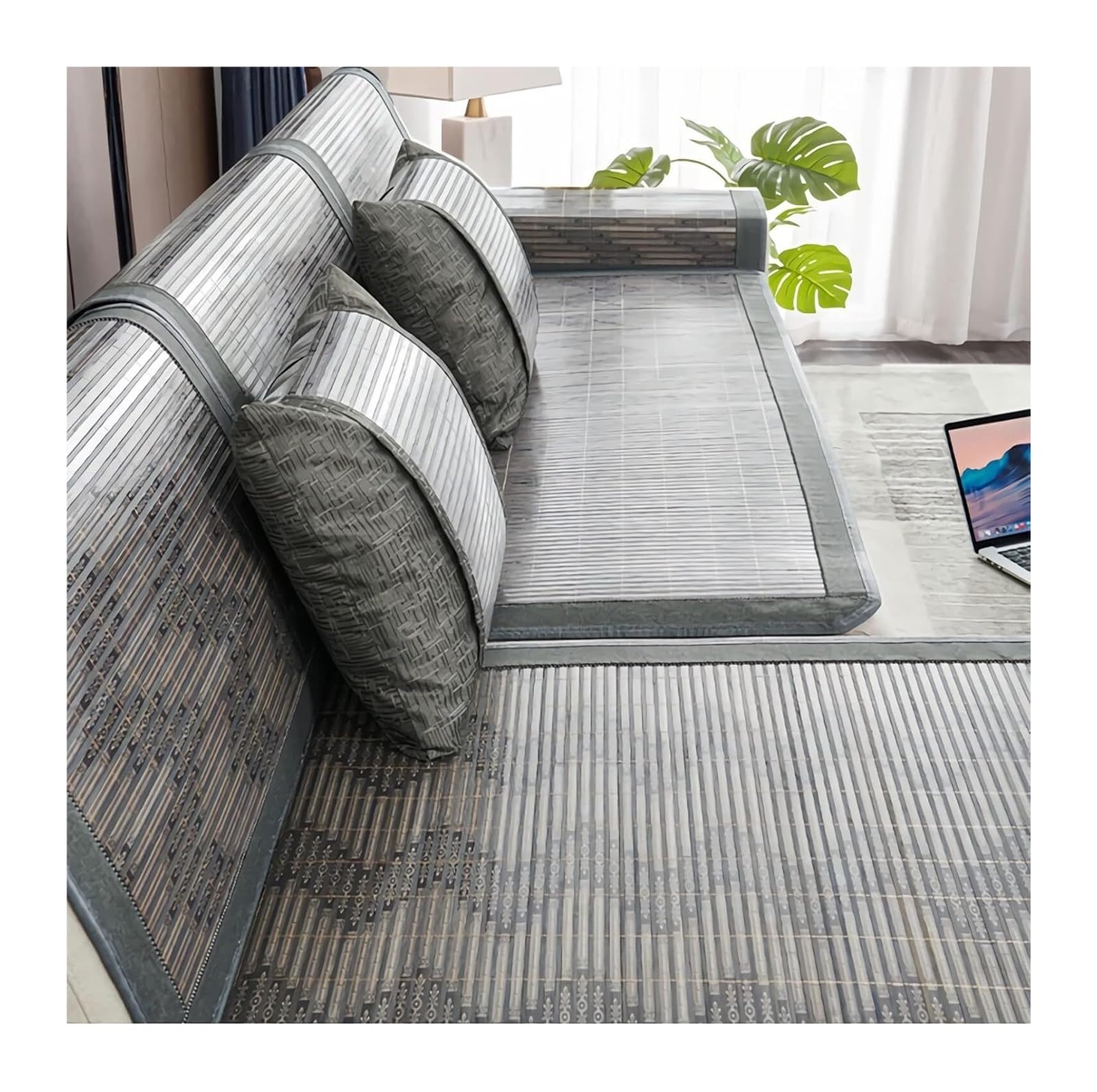 QCKNKMGG Cooling Bamboo Sofa Mat, Bamboo Sofa Mat, Cooling, Non-Slip, Breathable, Multiple Sizes(F,60 * 210cm)