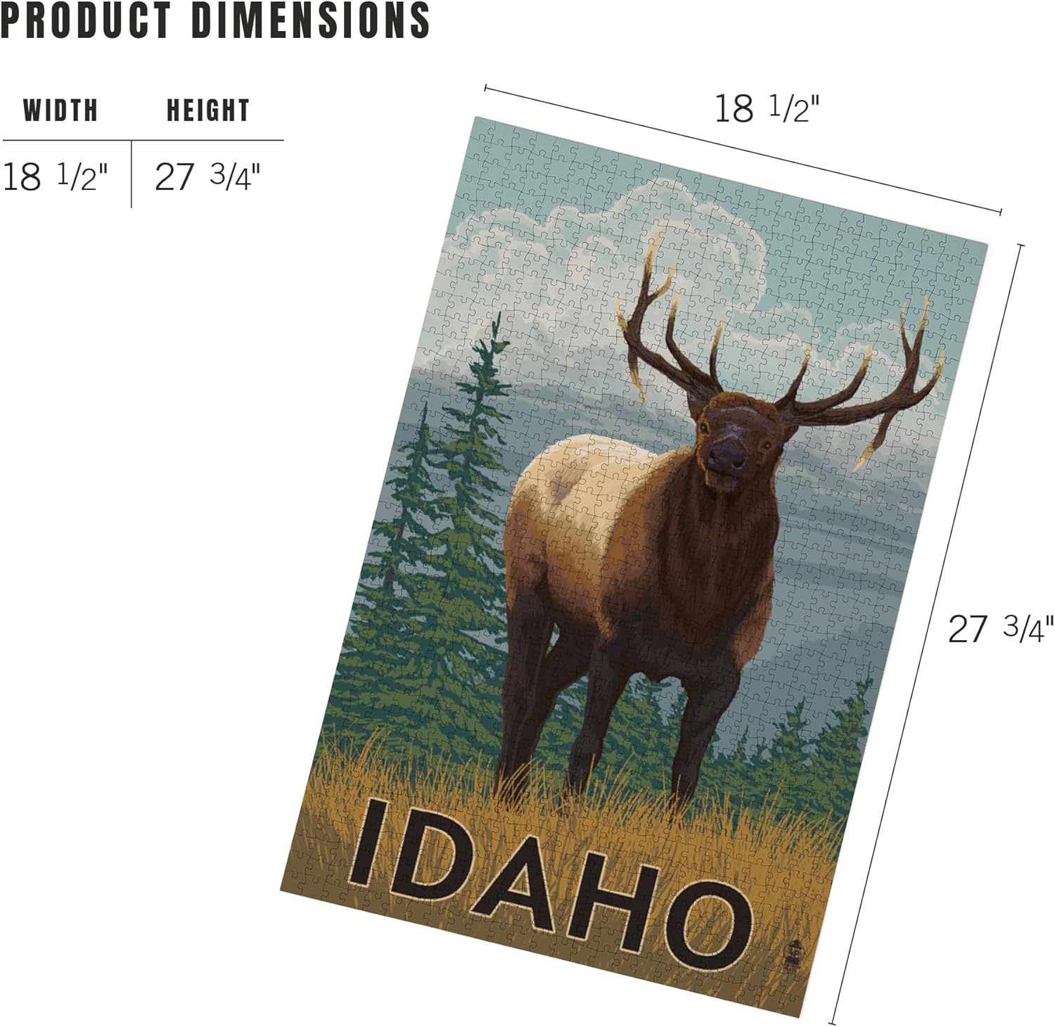 Lantern Press Idaho, Elk Scene 1000 Piece Jigsaw Puzzle for Adults, Made in USA with Reference Poster