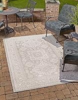 Vista 9 de Unique Loom Outdoor Aztec Collection Alfombra de área - Chalca (10 pies, redonda, azul/marfil)