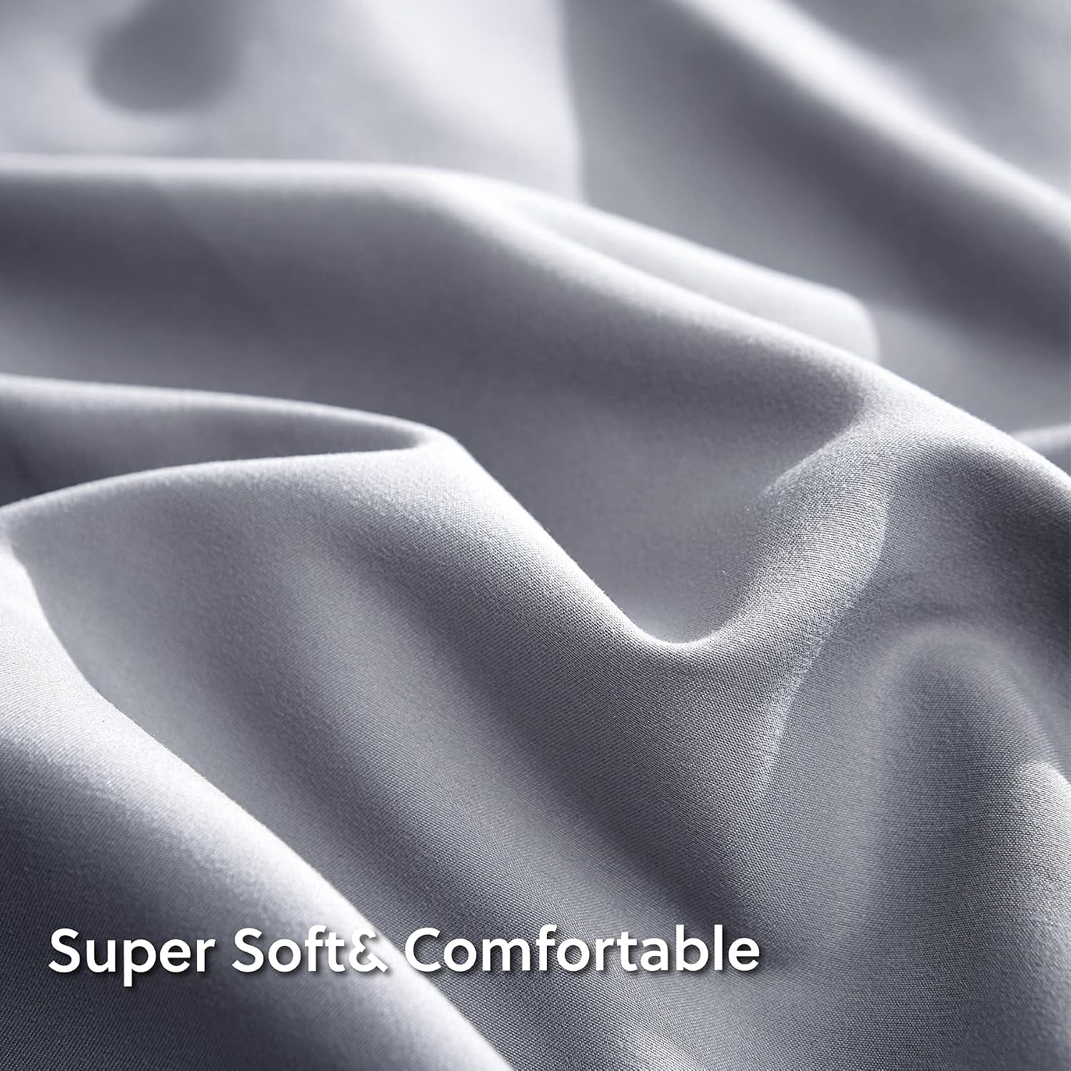 Bedsure King Size Sheets Set 6 PC - Deep Pocket Bed Sheets King Soft Brushed Microfiber, 1800 Hotel Luxury Bed Sheets Set, Wrinkle and Fade Resistant, Grey