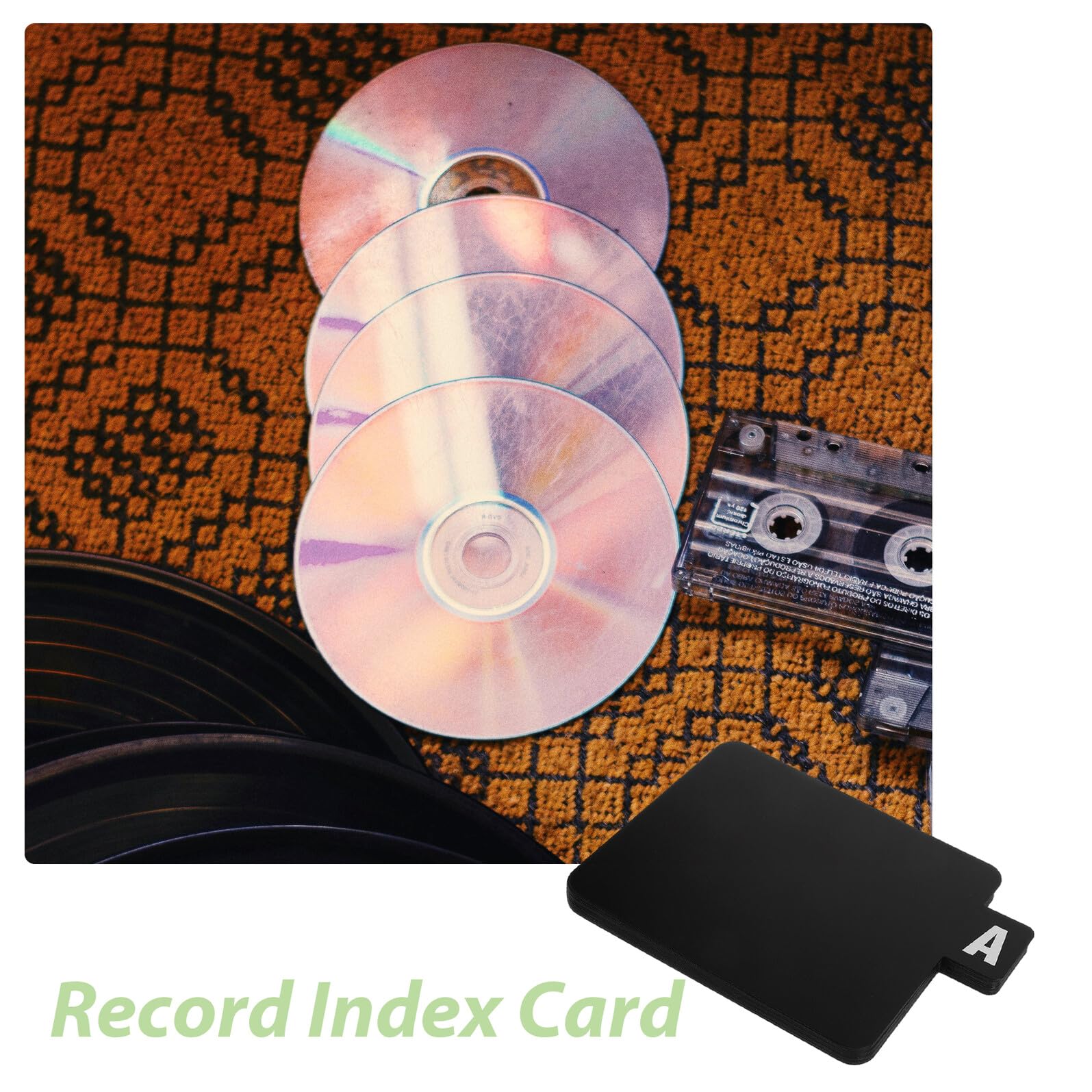 Juego de 2 Separadores de Discos de Vinilo Az en Plástico Resistente, Divisores de Índice Alfabéticos para Estantes Multimedia, Organizadores para Almacenamiento de Discos