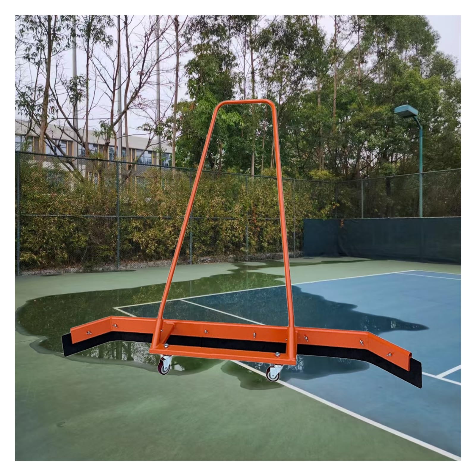 Rasqueta de agua para deportes, aleación de aluminio, mango de 95 cm, ideal para limpieza de canchas de tenis, baloncesto, voleibol