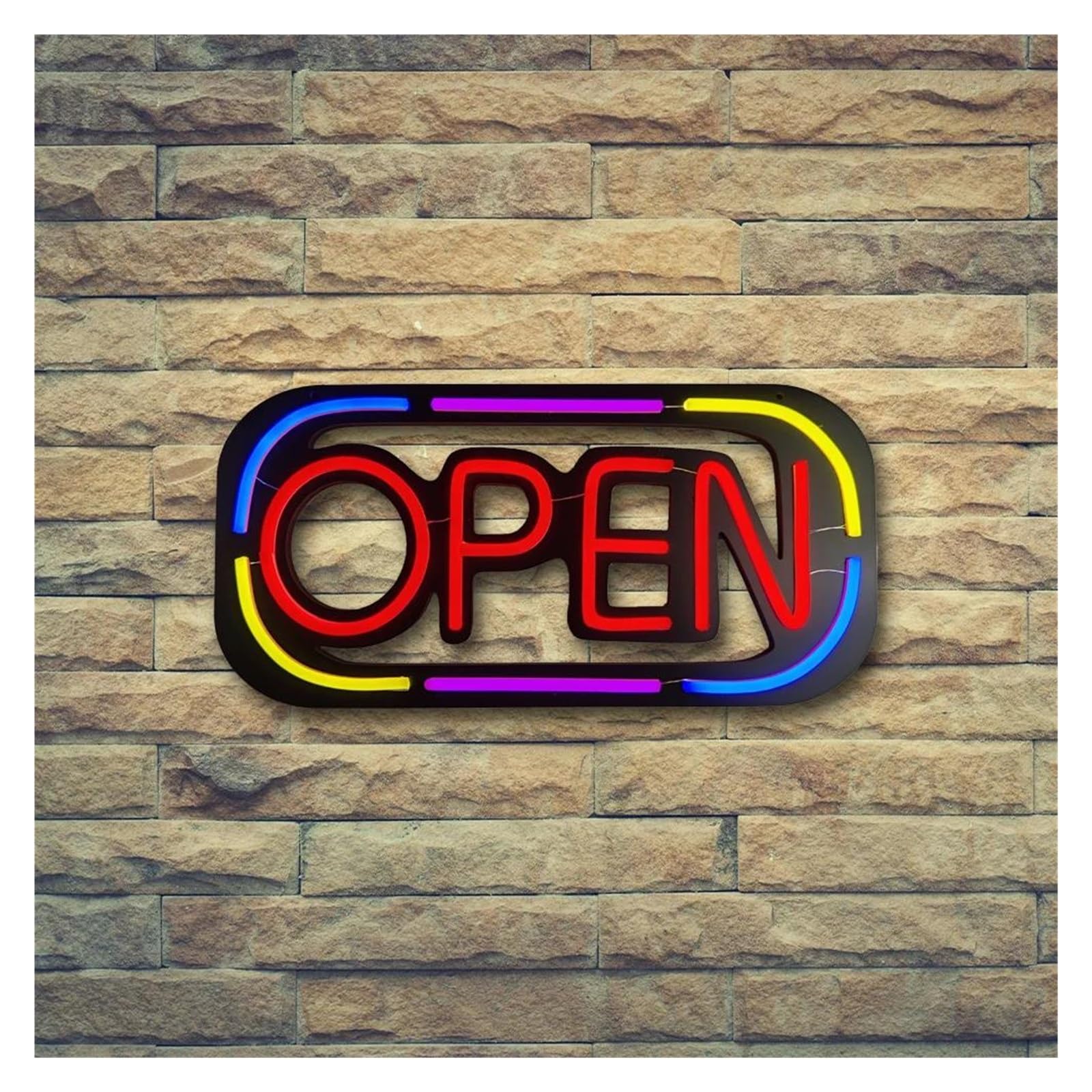 Shouxi B Sign Lamp Open Neon Sign, With On/Off Switch Adapter, Neon Sign For Shops, Restaurants, Ars, Cafes 20Cmx41.65cm(B)