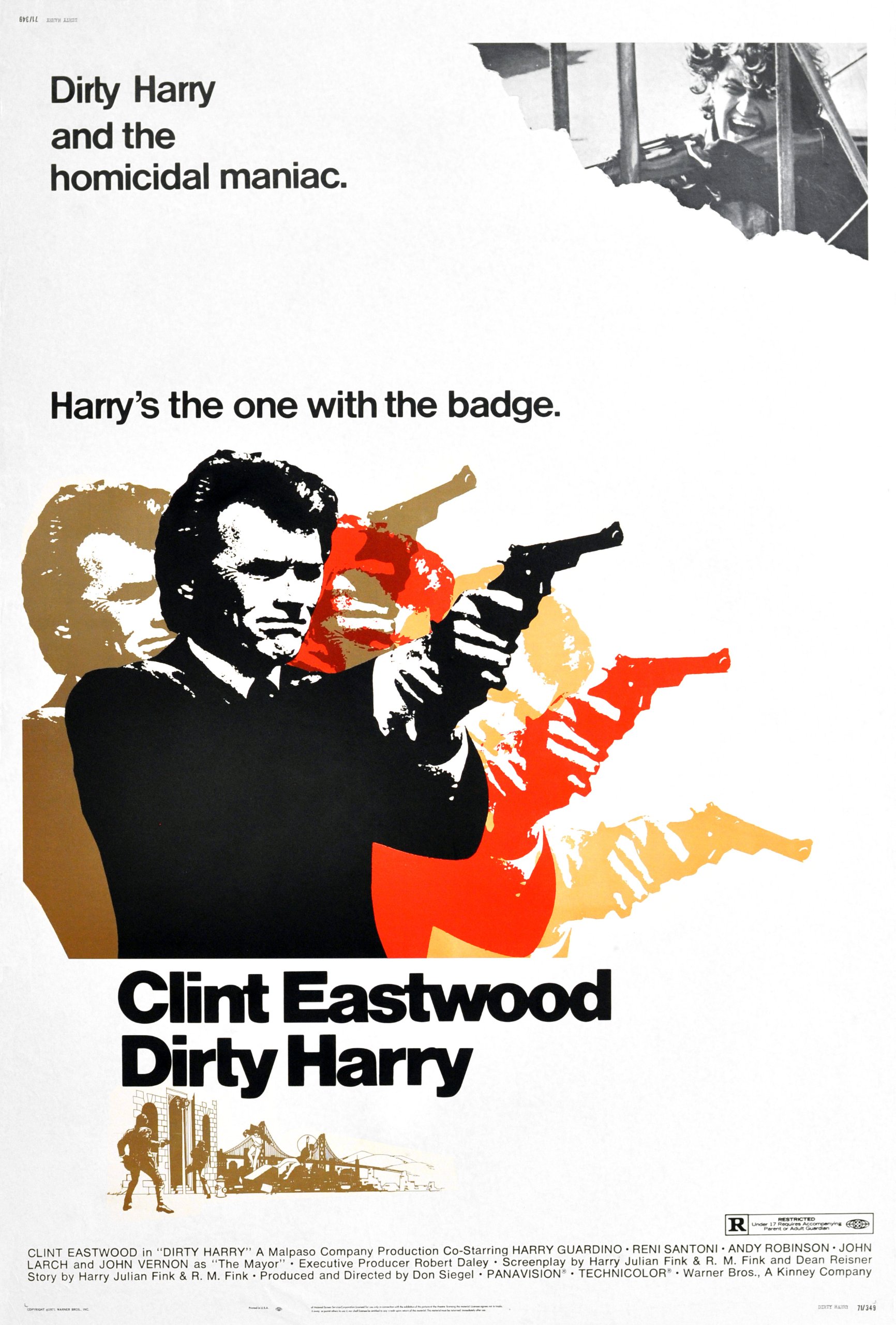 12X8 INCHES DIRTY HARRY MOVIE POSTER PRINT APPROX SIZE