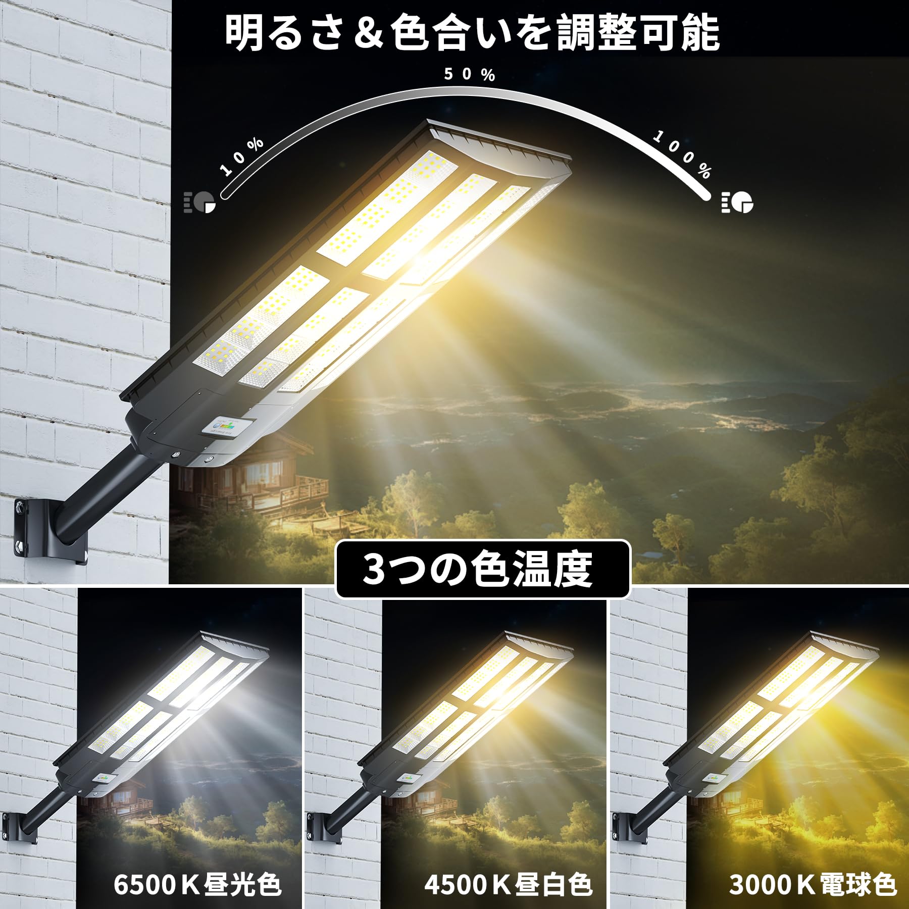 Amazon.co.jp : 【強力・550000LM】JAYNLT 街灯 ソーラー 3色 Y-5500W