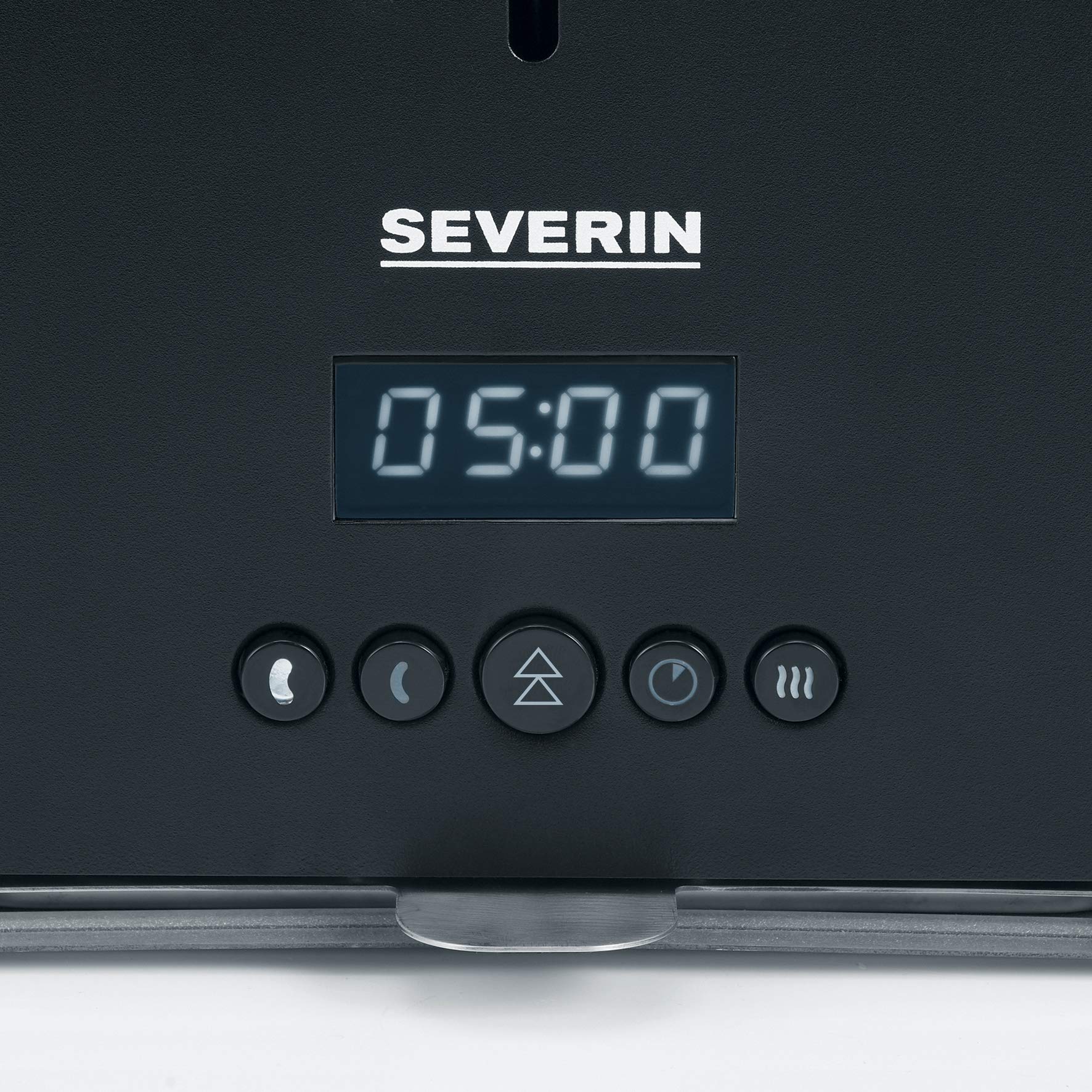 SEVERIN WURSTER, perfekt gebräunte Würstchen auf Knopfdruck in nur 5 Minuten, ohne Zugabe von Fremdfett, inkl. Holzzange, Schwarz, Edelstahl/Kunststoff, WT 5005