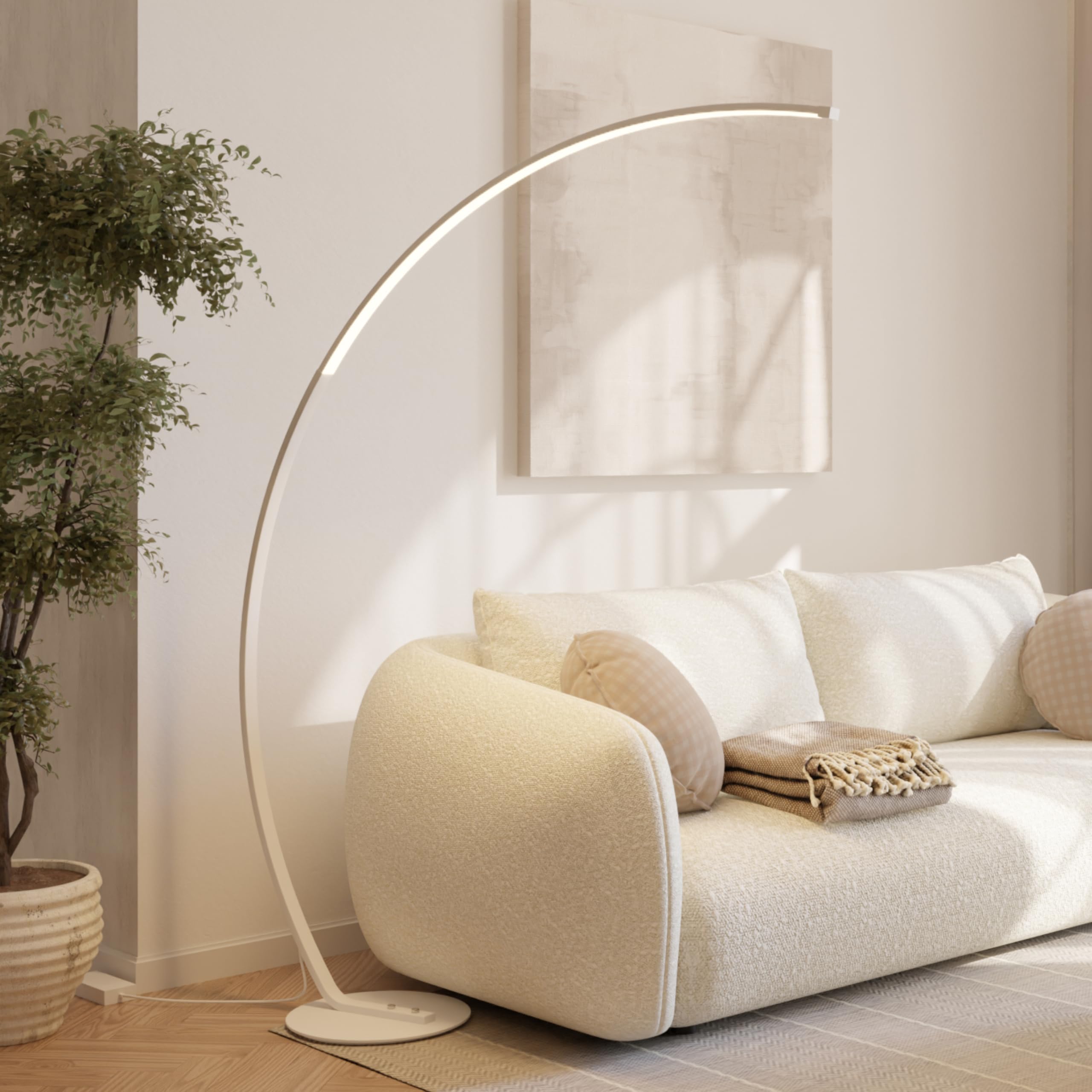 Stehlampe Bogenlampe 'Mavea' dimmbar LED Wohn & Schlafzimmer Bogenleuchte Leselampe Bogenstehlampe Smart Home Amazon Alexa Google Home Tuya