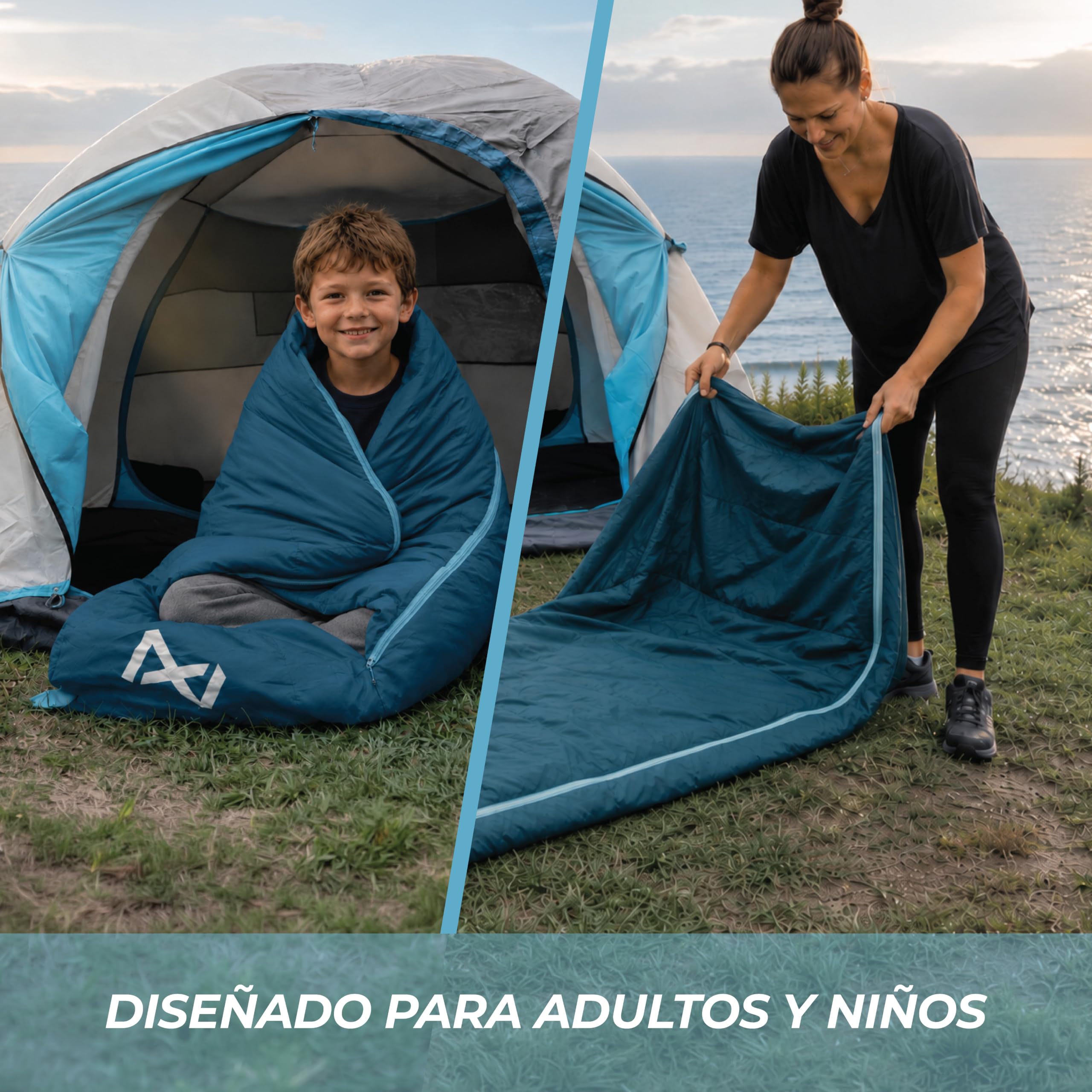 Saco de Dormir Adulto - Saco Dormir Ultraligero & Compacto per Vivac, Campismo e Montaña