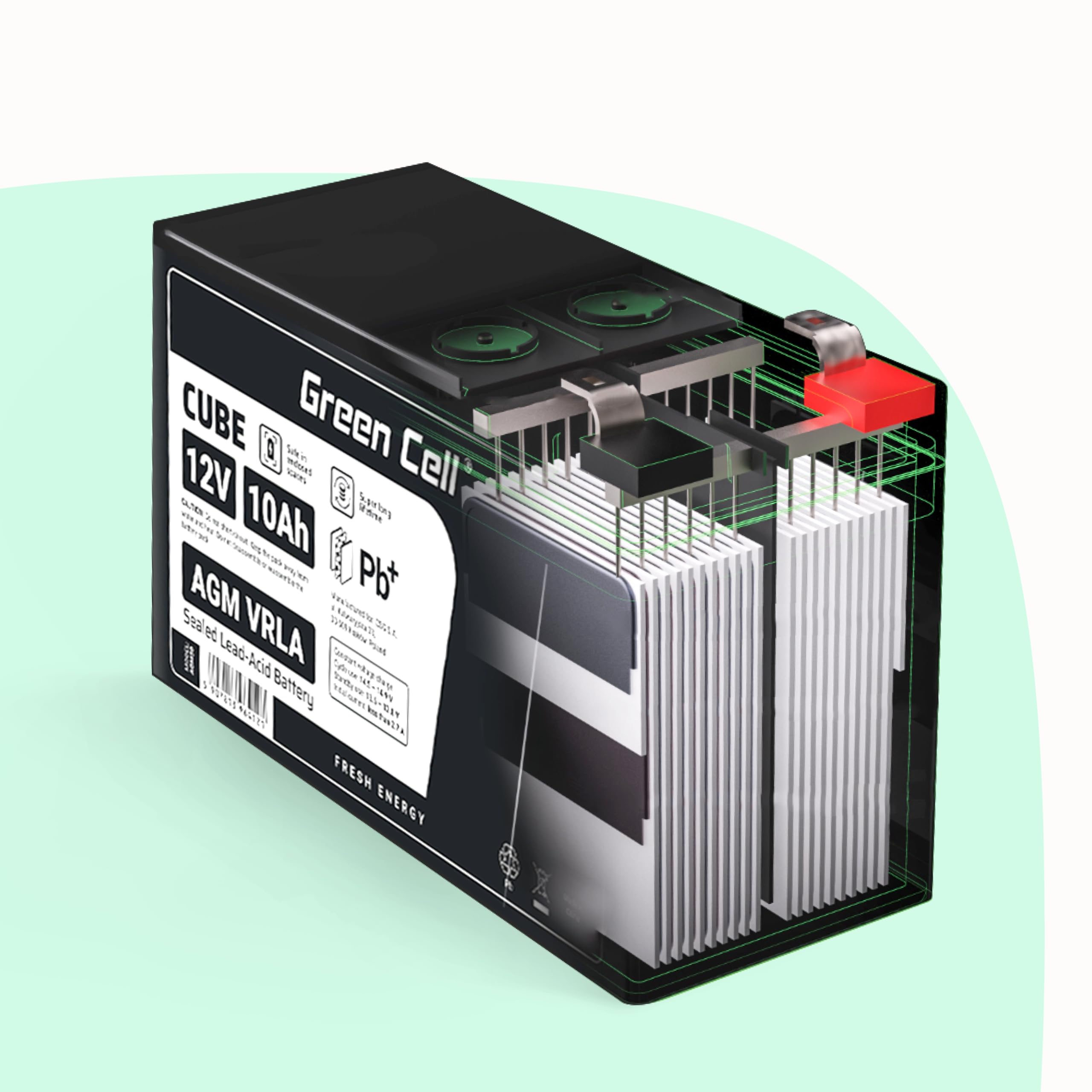 GreenCell® Batteria AGM 12V 90Ah al piombo accumulatore sigillata VRLA Senza manutezione ricaricabile Batterie di ricambio ermetica | Fotovoltaico | Barca | Sedia a rotelle | Solare | Camper | RV
