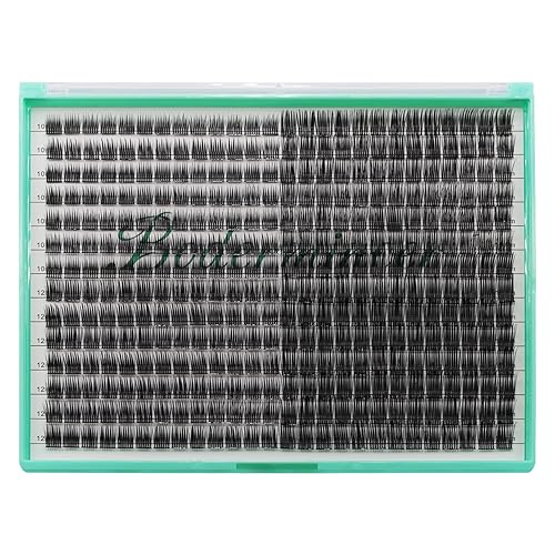 Bodermincer XXXL Tray - 364 pestañas rizadas en racimo D de 0.47-0.55-0.630 pulgadas, longitud mixta, extensiones de pestañas en casa (rizo D