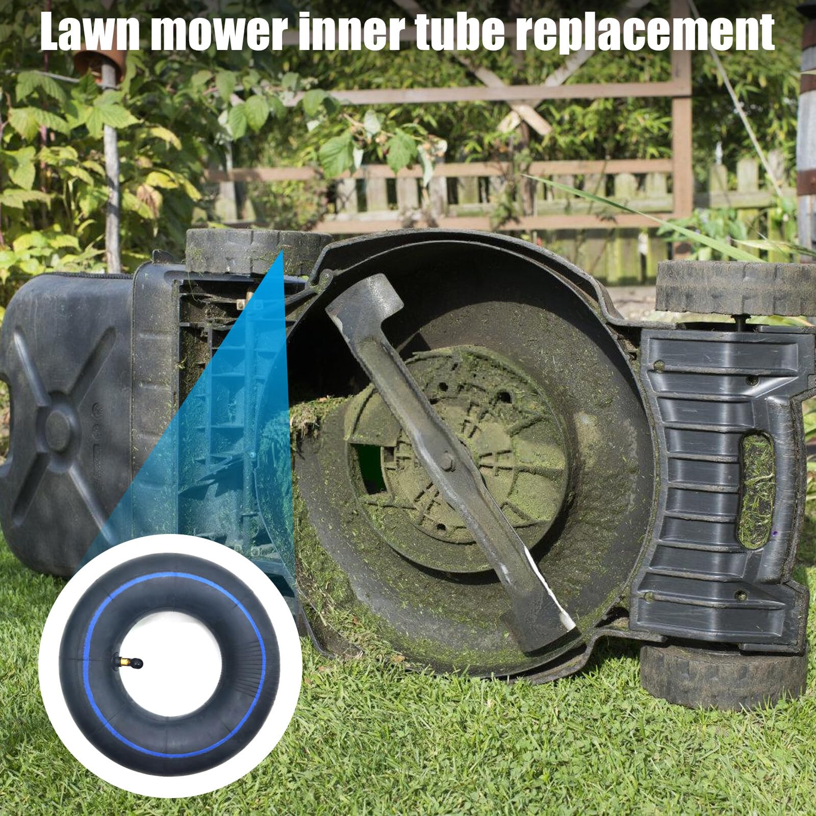 2 neumáticos de manguera, 13 x 5,00 – 6, manguera de repuesto para neumáticos, tubo interior, inflador de neumáticos, manguera de aire, compatible con cortacésped, remolque de jardín, válvula angular,