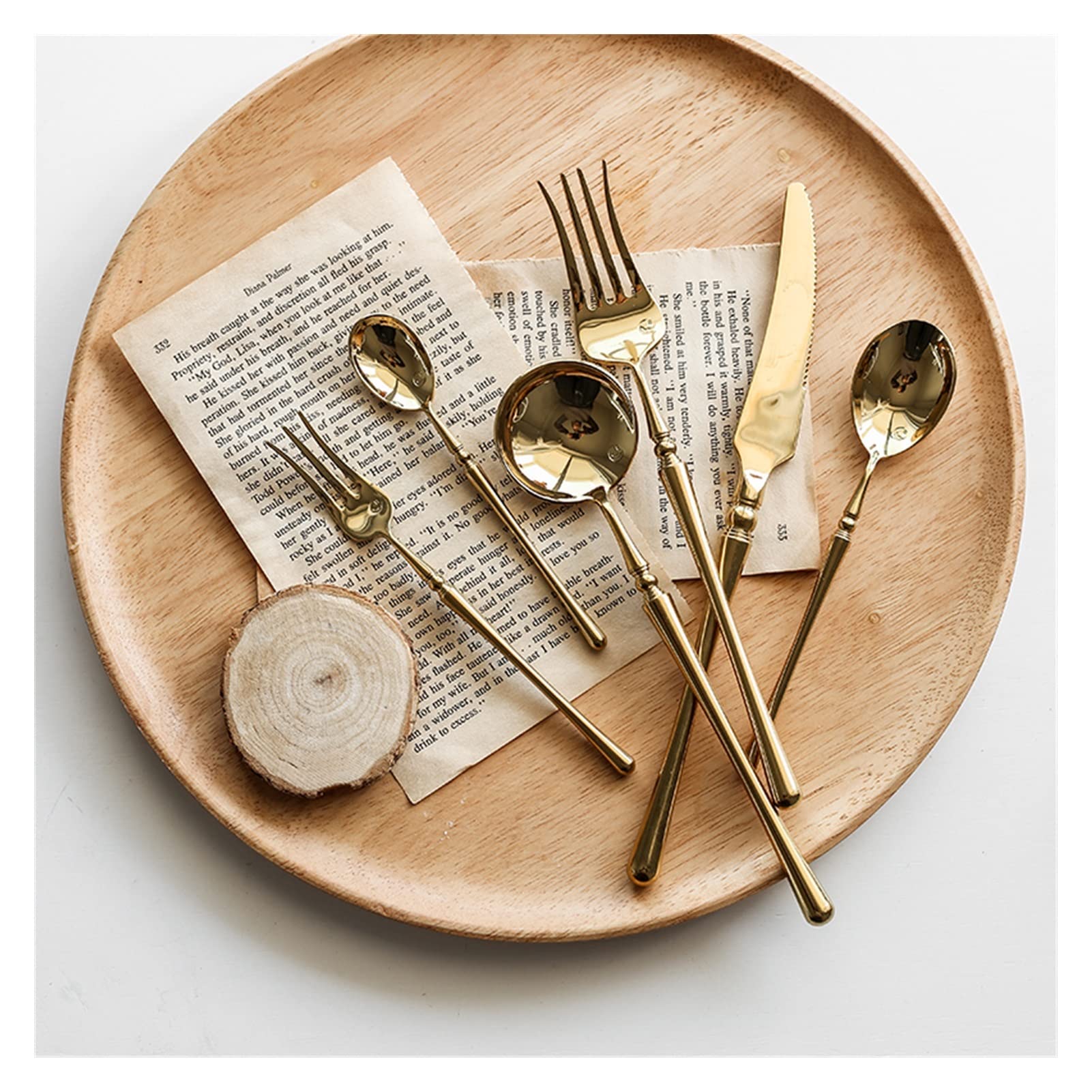 Ensemble de Couverts de fête en Acier Inoxydable doré, Couverts de Table polis Miroir, Couteau et Fourchette, Outils de Cuisine, Ensemble de Couverts de Cuisine Exceptionnel