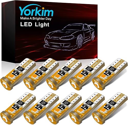 Yorkim 194 bombillas LED verde Canbus sin errores 3-SMD 2835 chipsets, T10 Interior LED para cúpula de coche, mapa, puerta, cortesía, placa de