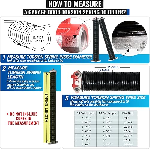 Miniatura 44 de Par de resortes de torsión para puerta de garaje de 2 pulgadas con barras de bobinado antideslizantes y guantes, electroforesis de alta precisión